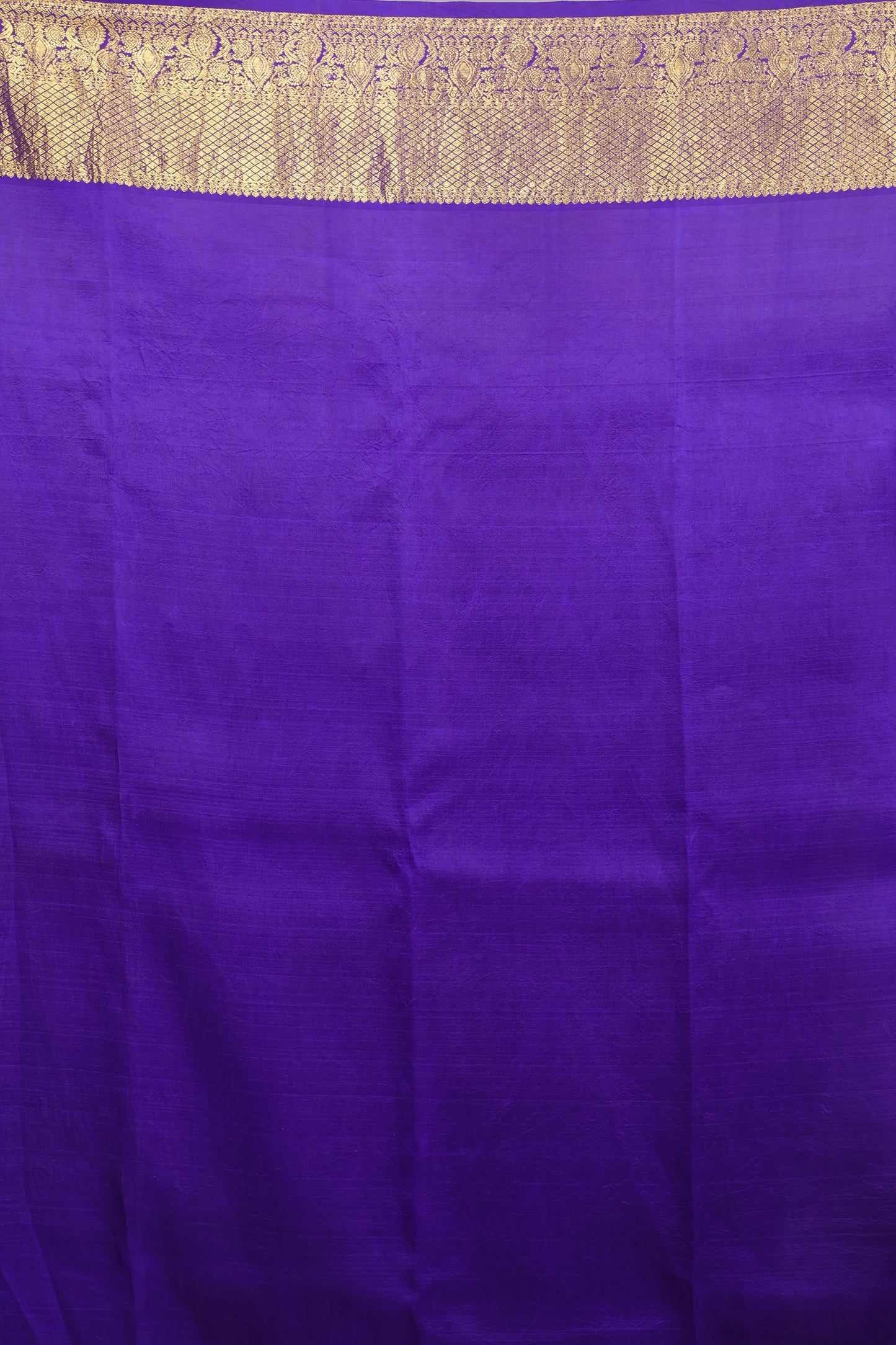 Blue Kanchi Pattu Hand Painted Pen Kalamkari Saree