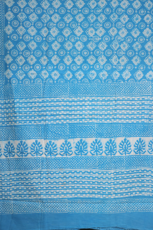 Bagru Handblock printed MulMul cotton saree