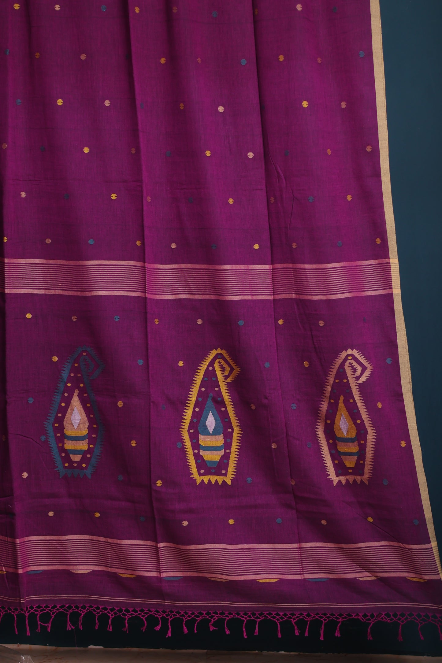Pure Handwoven Jamdhani Malai Cotton Saree