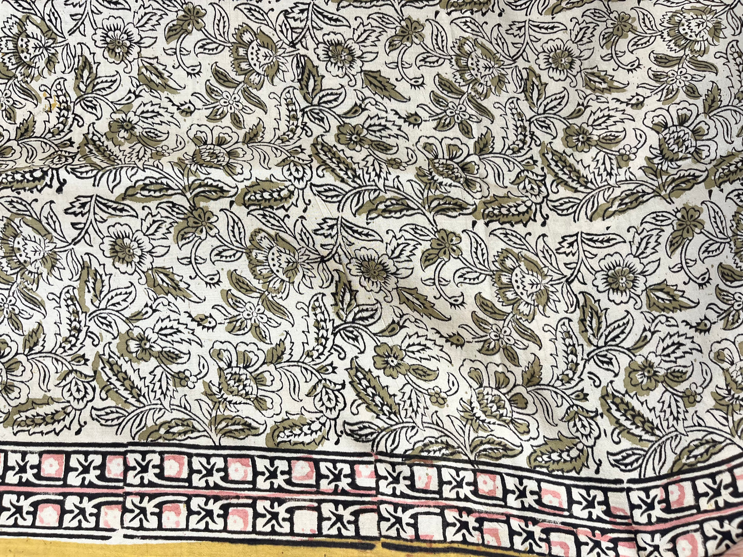 Hand block printed Kalamkari Silk Saree