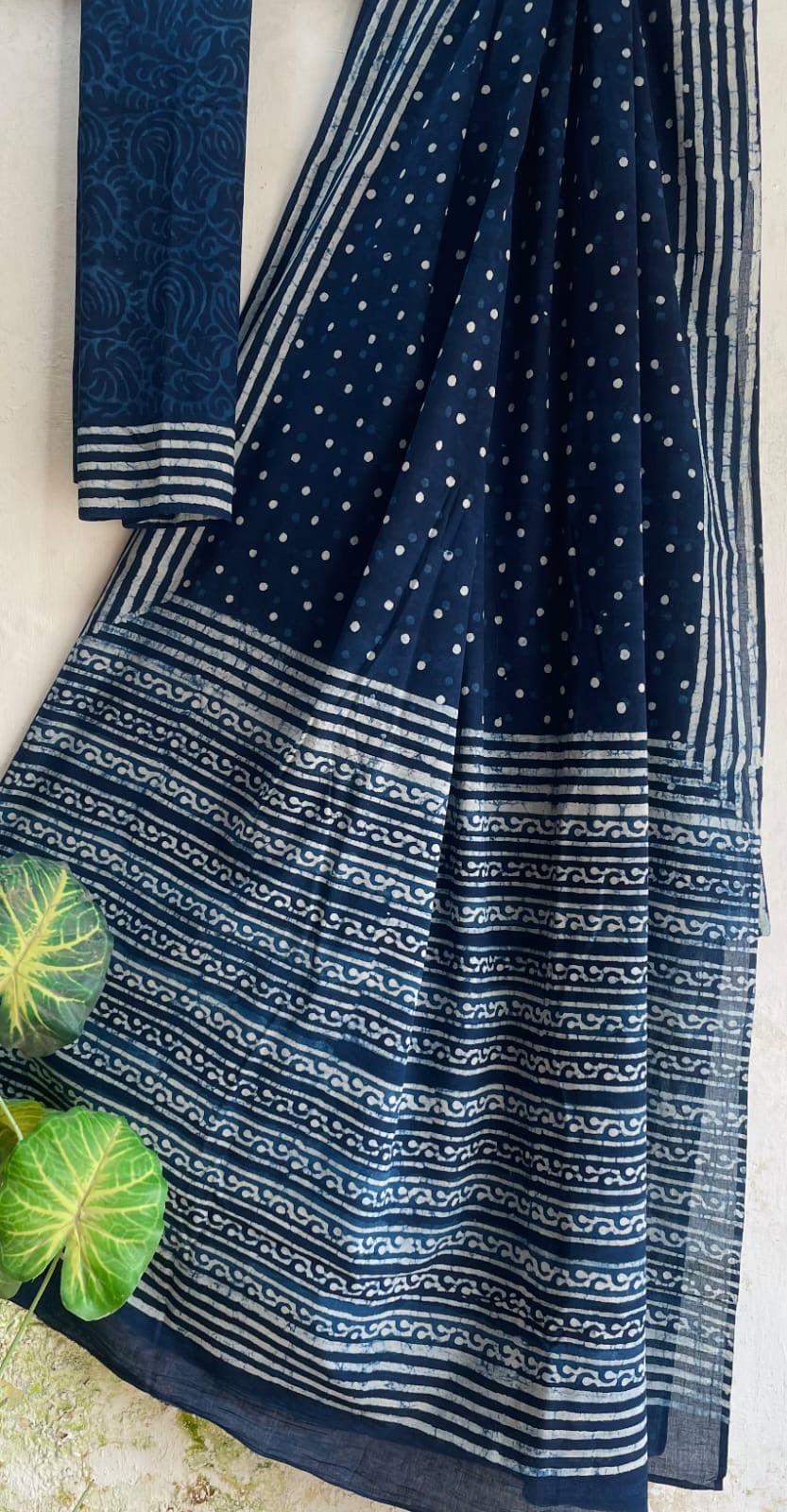 Bagru Handblock printed MulMul cotton saree