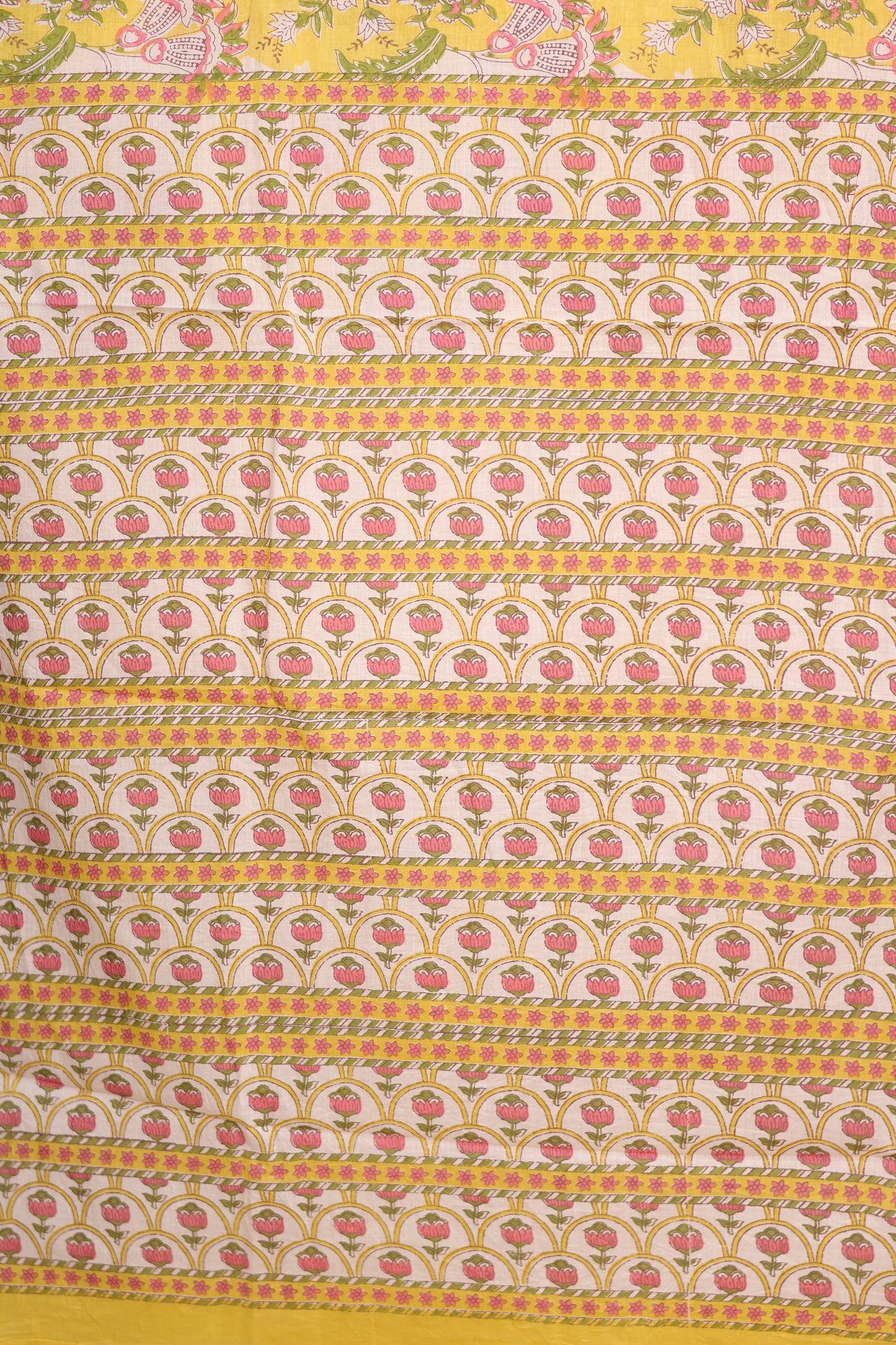 Bagru Handblock printed MulMul cotton saree