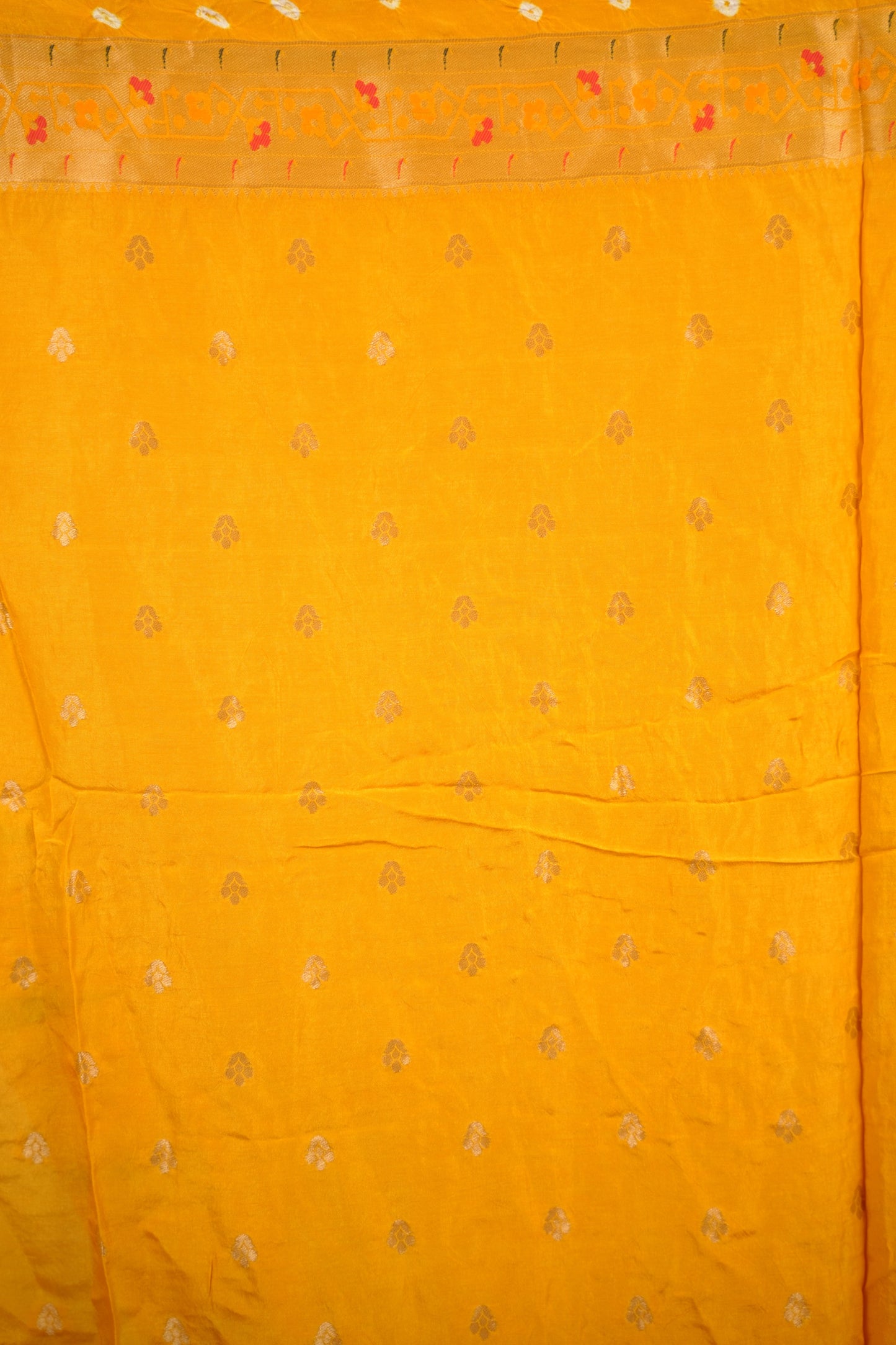 Yellow Handcrafted Bandhani Paithani Dola Silk Saree | Looms & Tassels