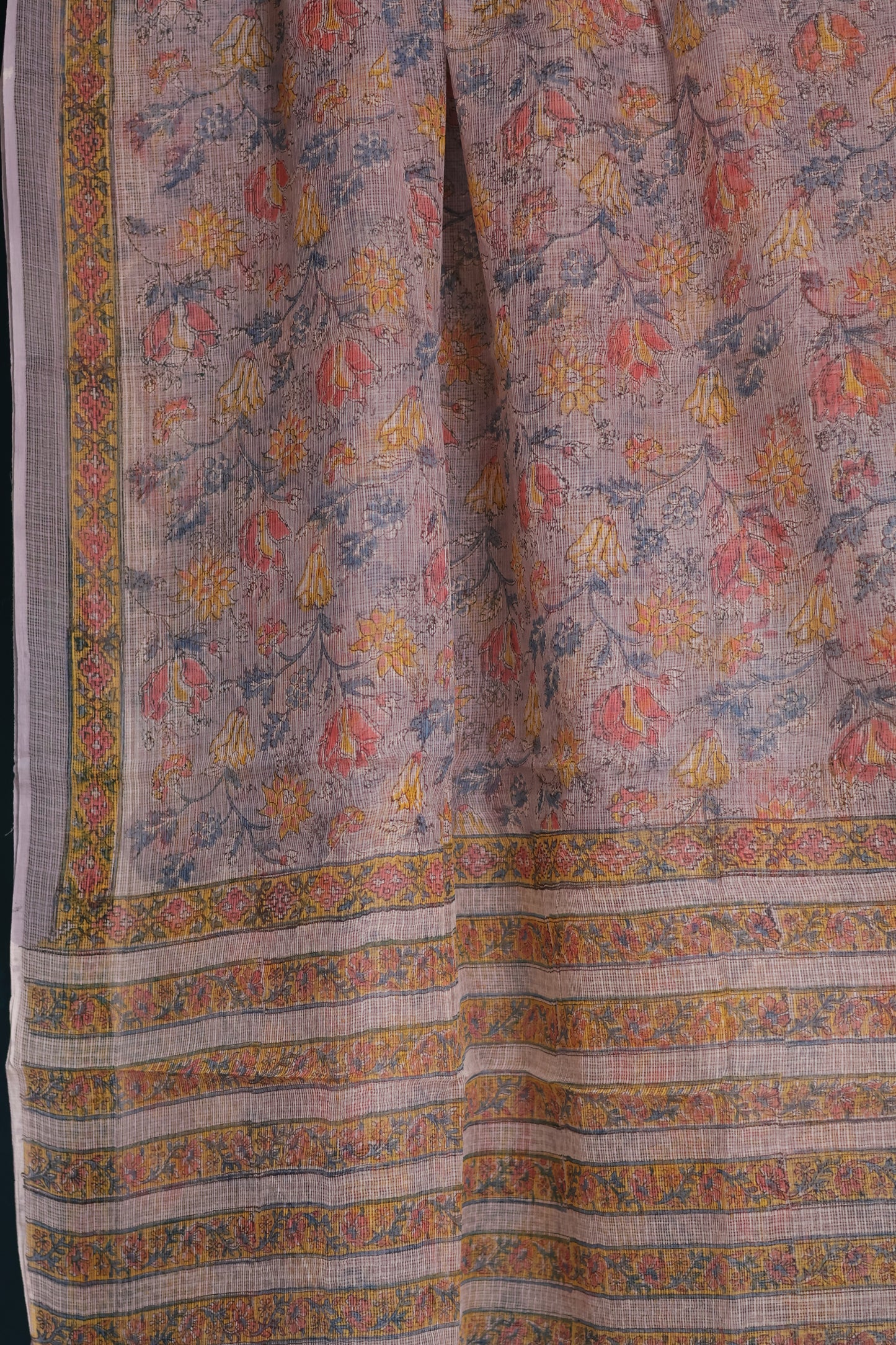 Hand block printed Kota Doriya Saree