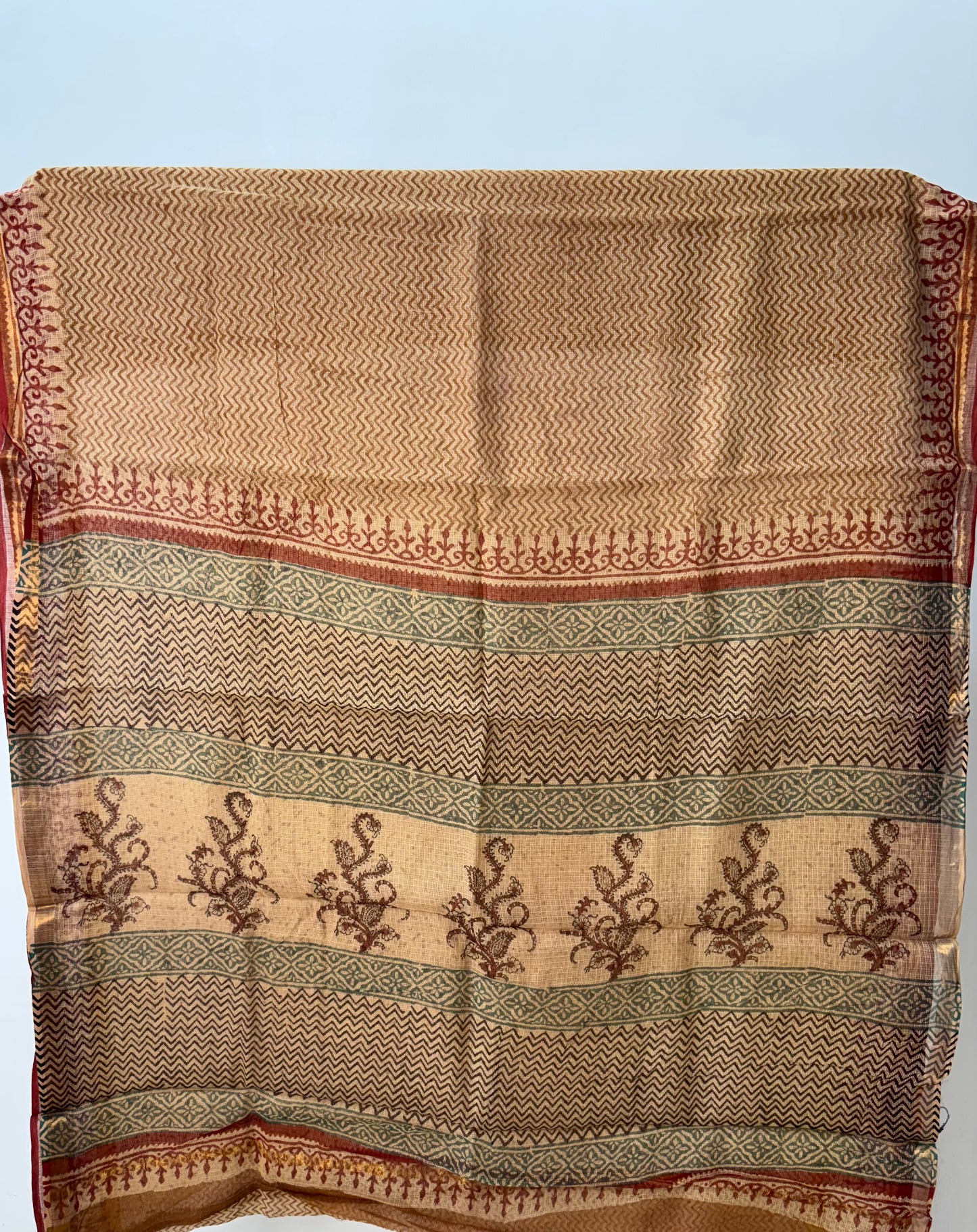 Hand block printed Kota Doriya Saree