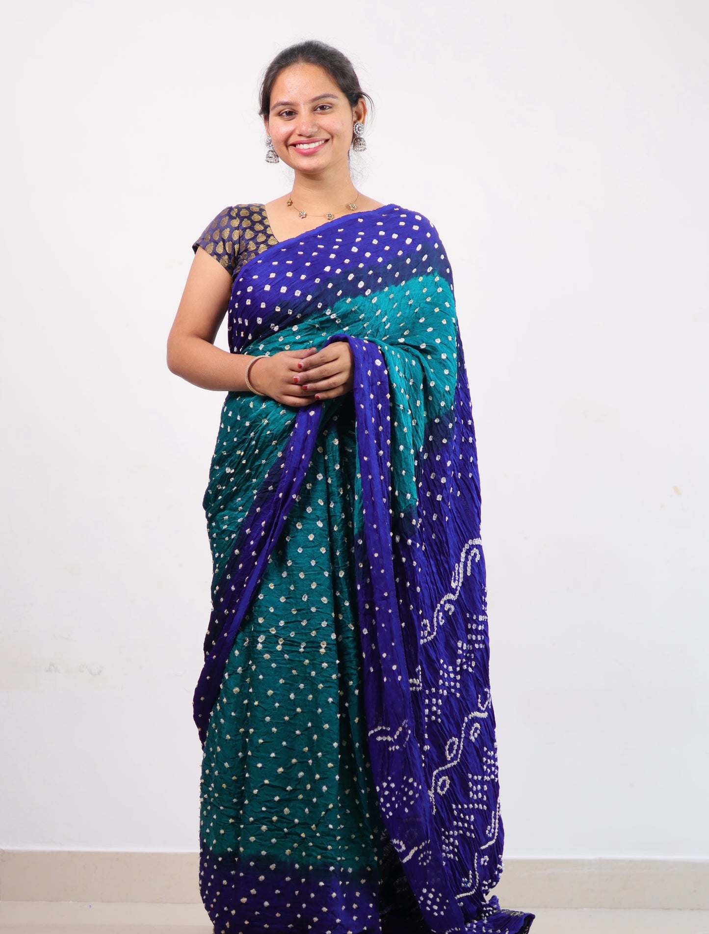 Bandhej Modal Silk Saree