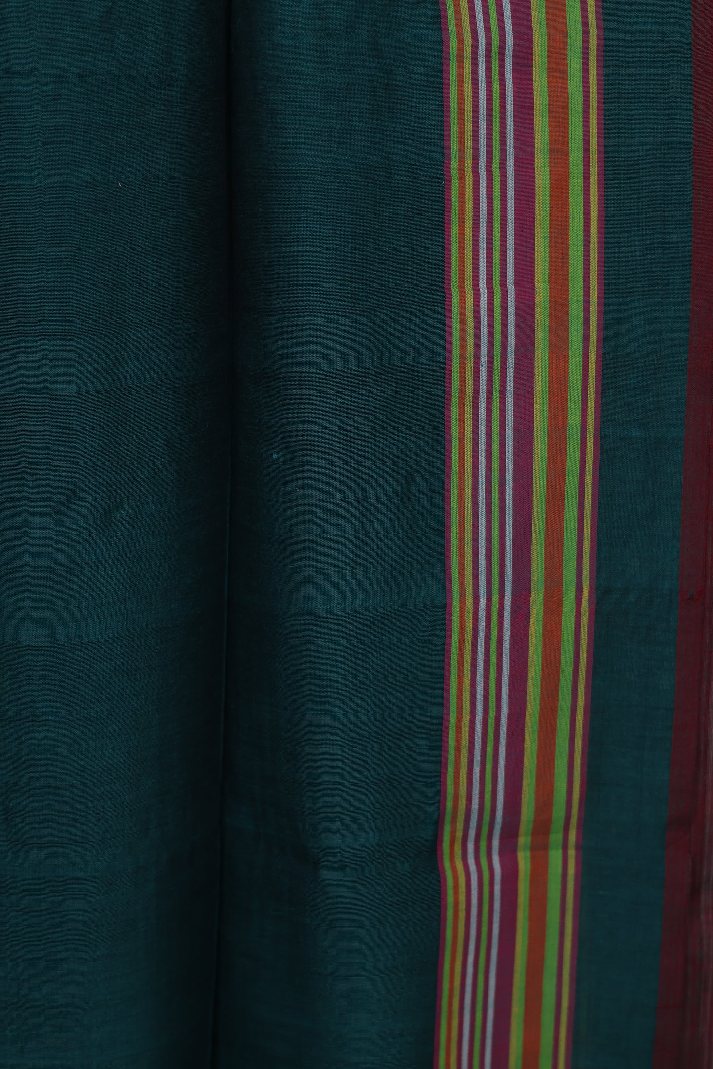 Emerald Green Bhujodi weaving Malai Cotton Saree | Looms & Tassels