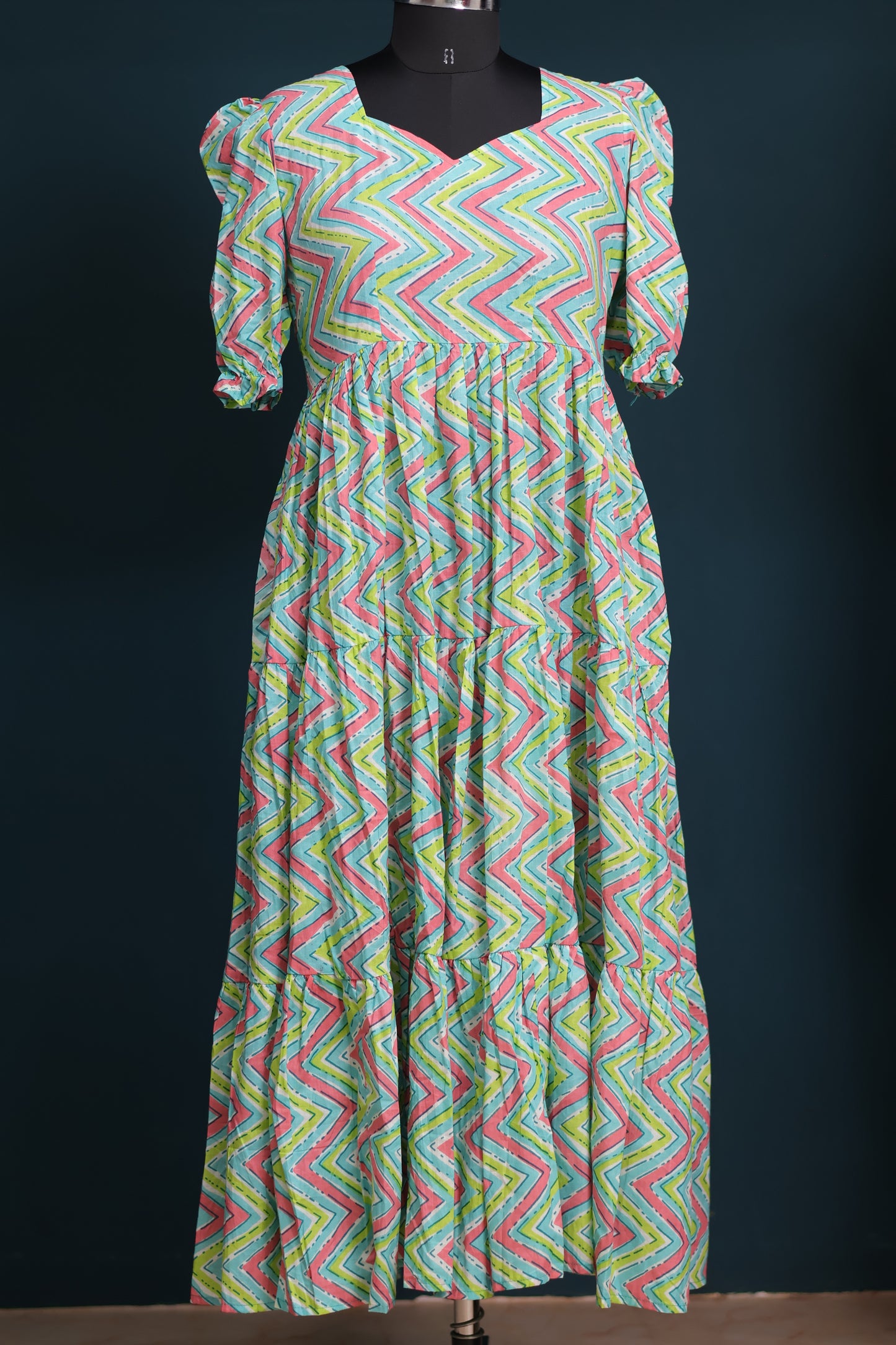 Pastel Bagru pure cotton frock