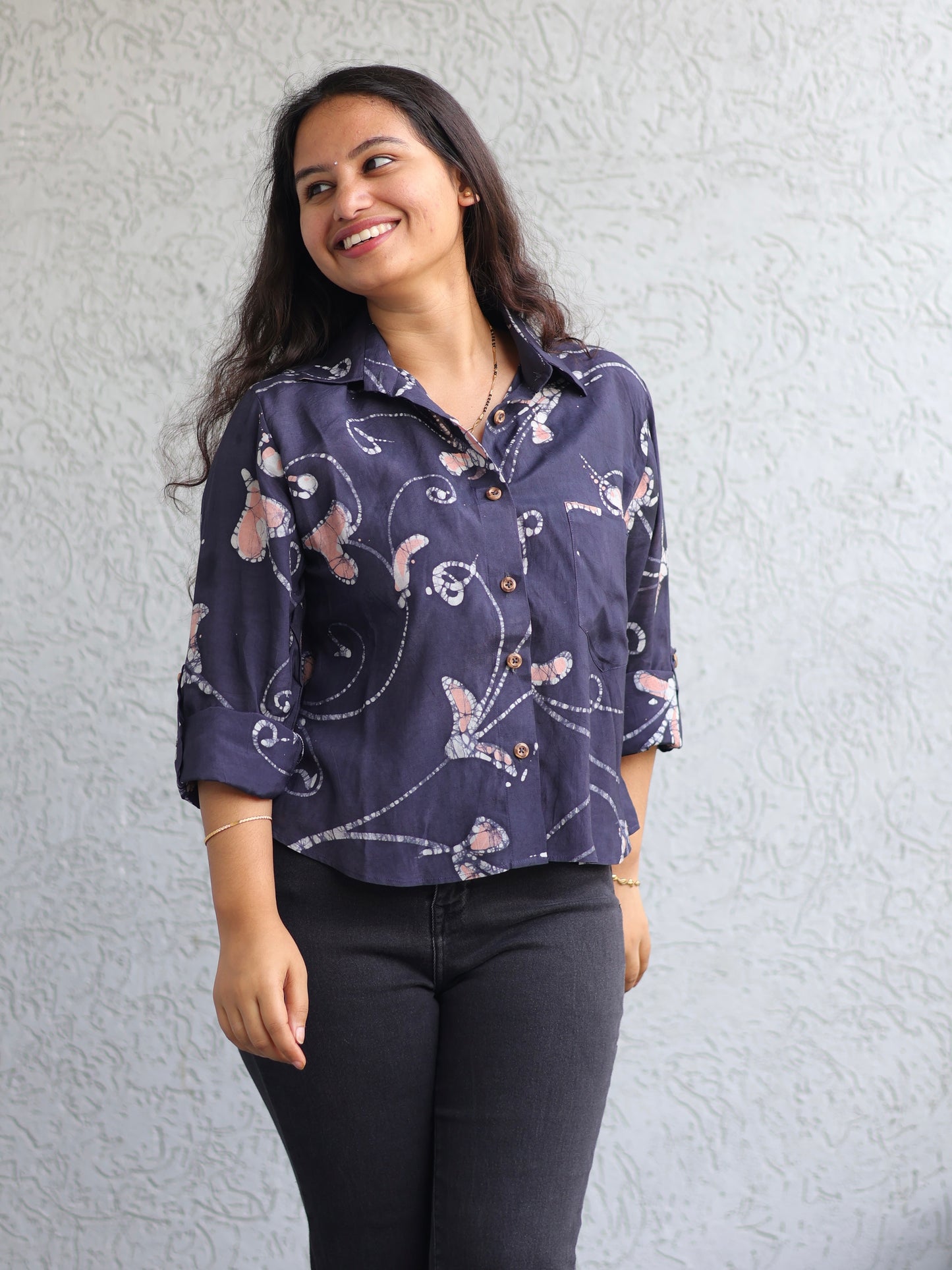Grey Batik print shirt