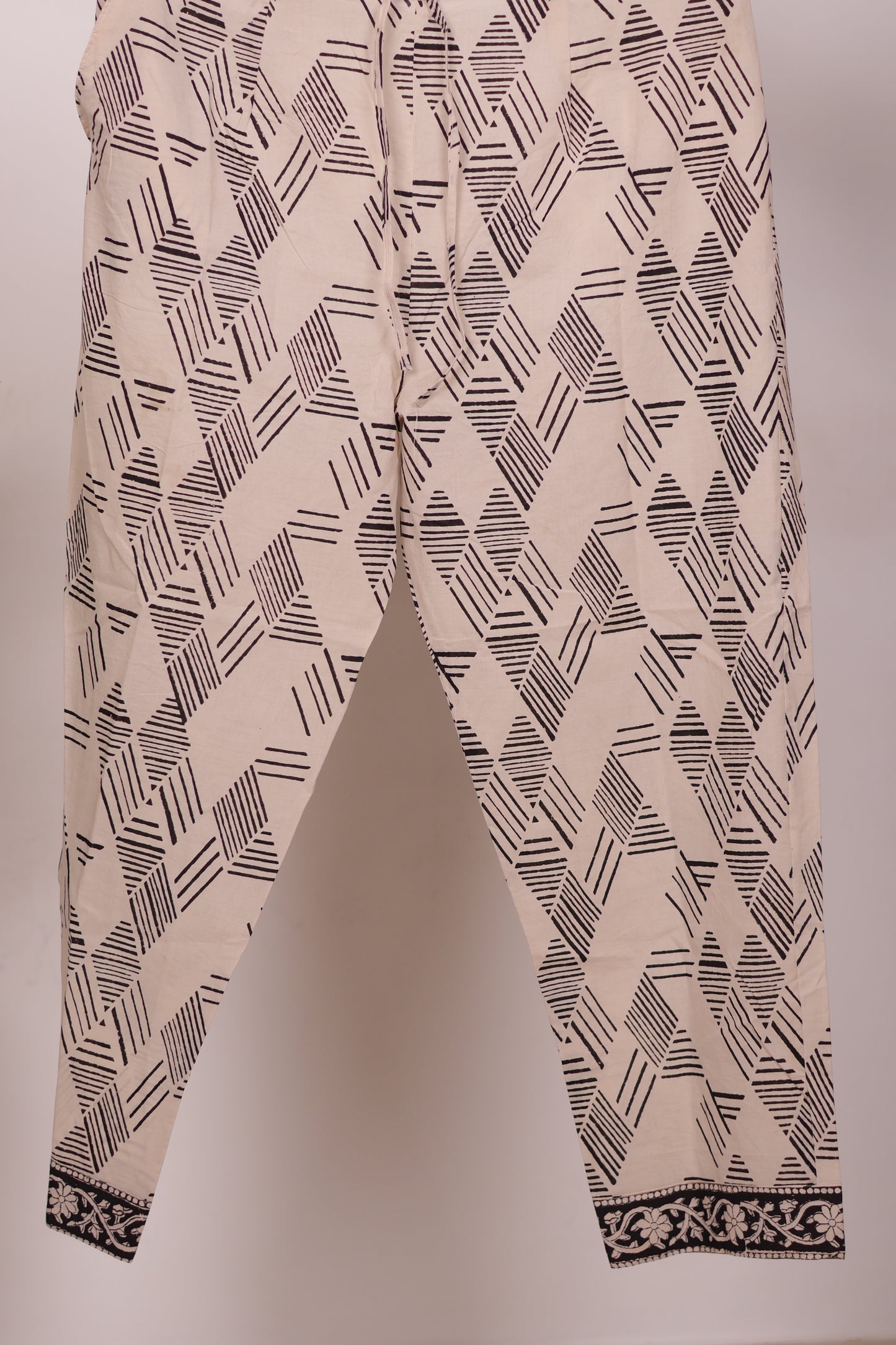 Maroon Handblock printed kota 3 piece suit (stitched)