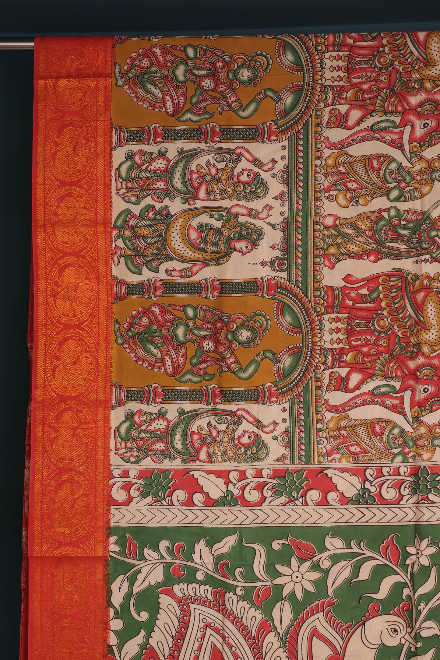 Kanchi Border Kalamkari Chennur Silk Saree
