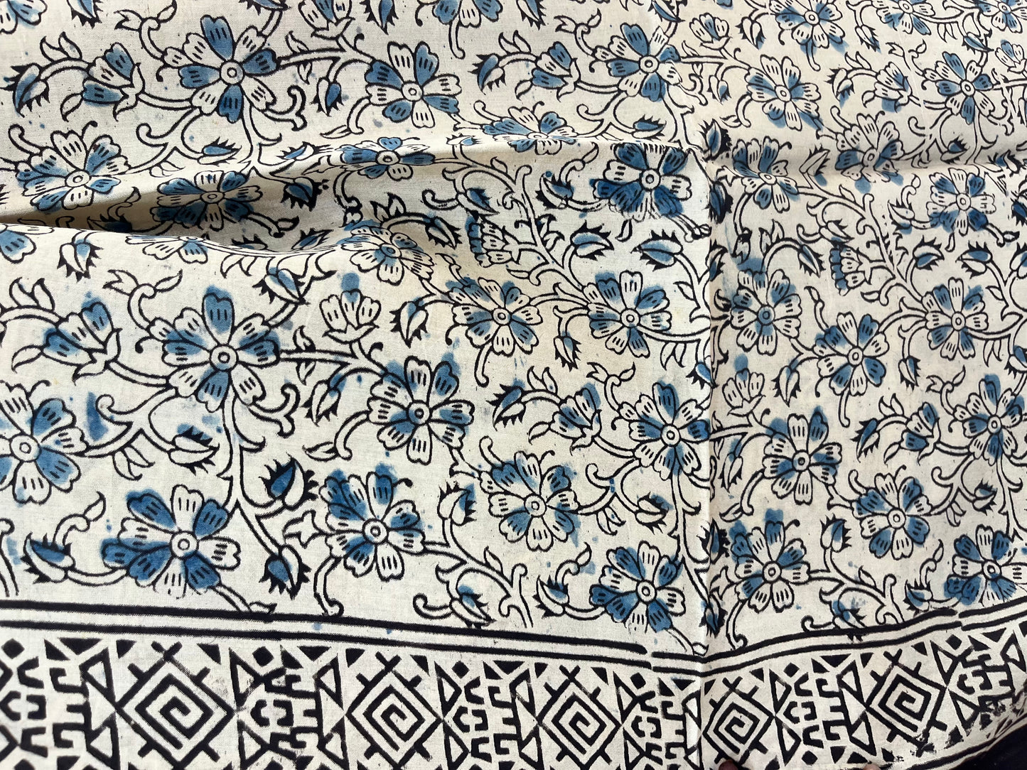 Hand block printed Kalamkari Silk Saree