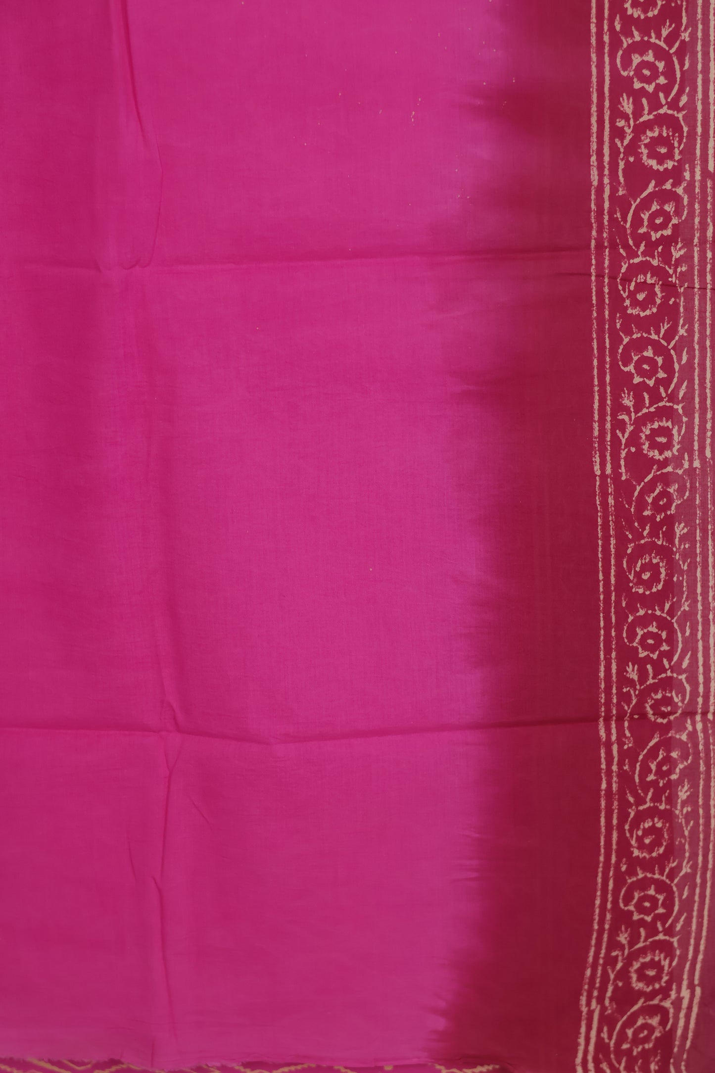 vibrant pink and deep red Bagru Handblock printed MulMul cotton saree