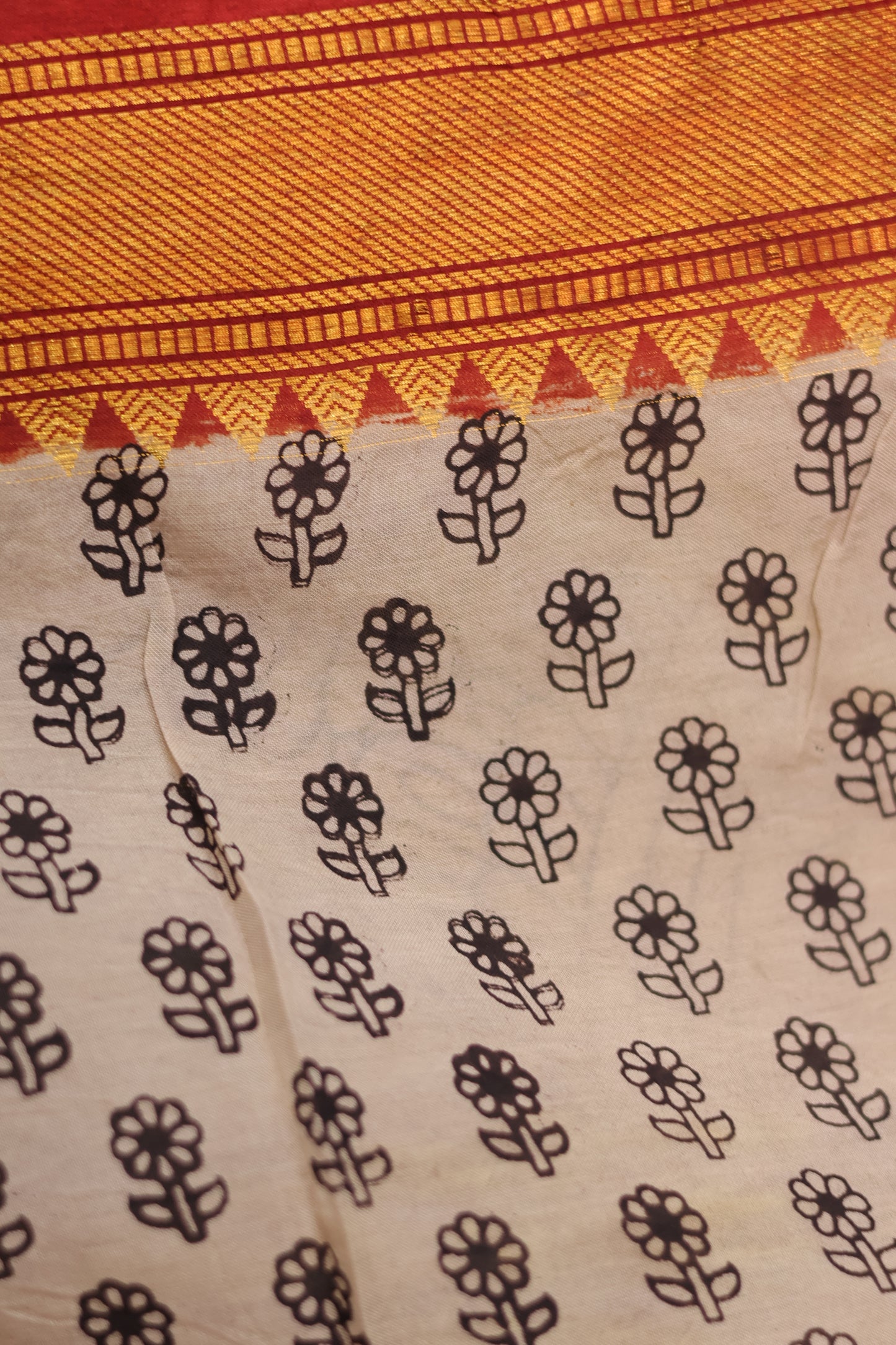 Kanchi Border Kalamkari Chennur Silk Saree