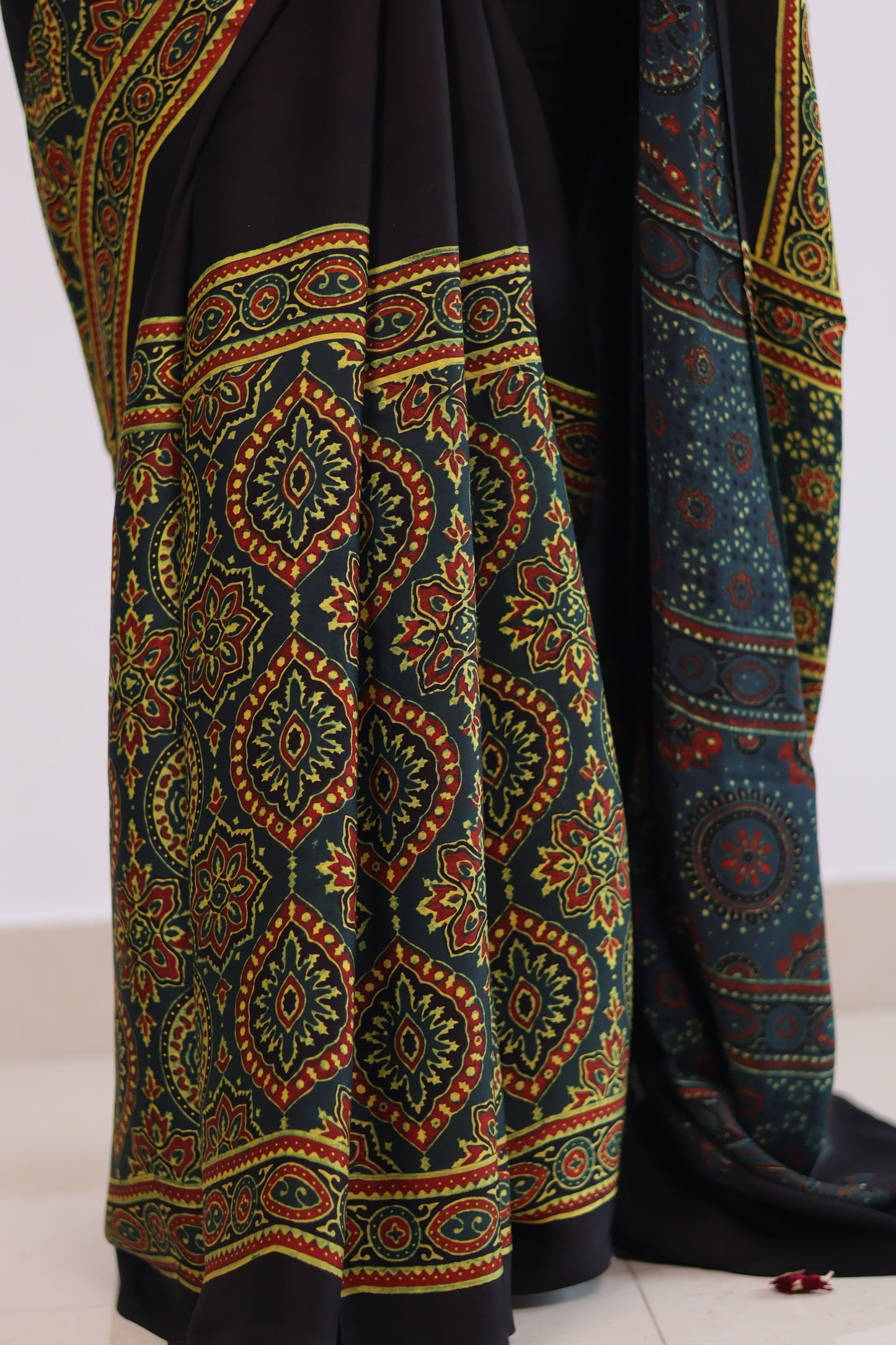 Ajrakh Modal Silk Saree