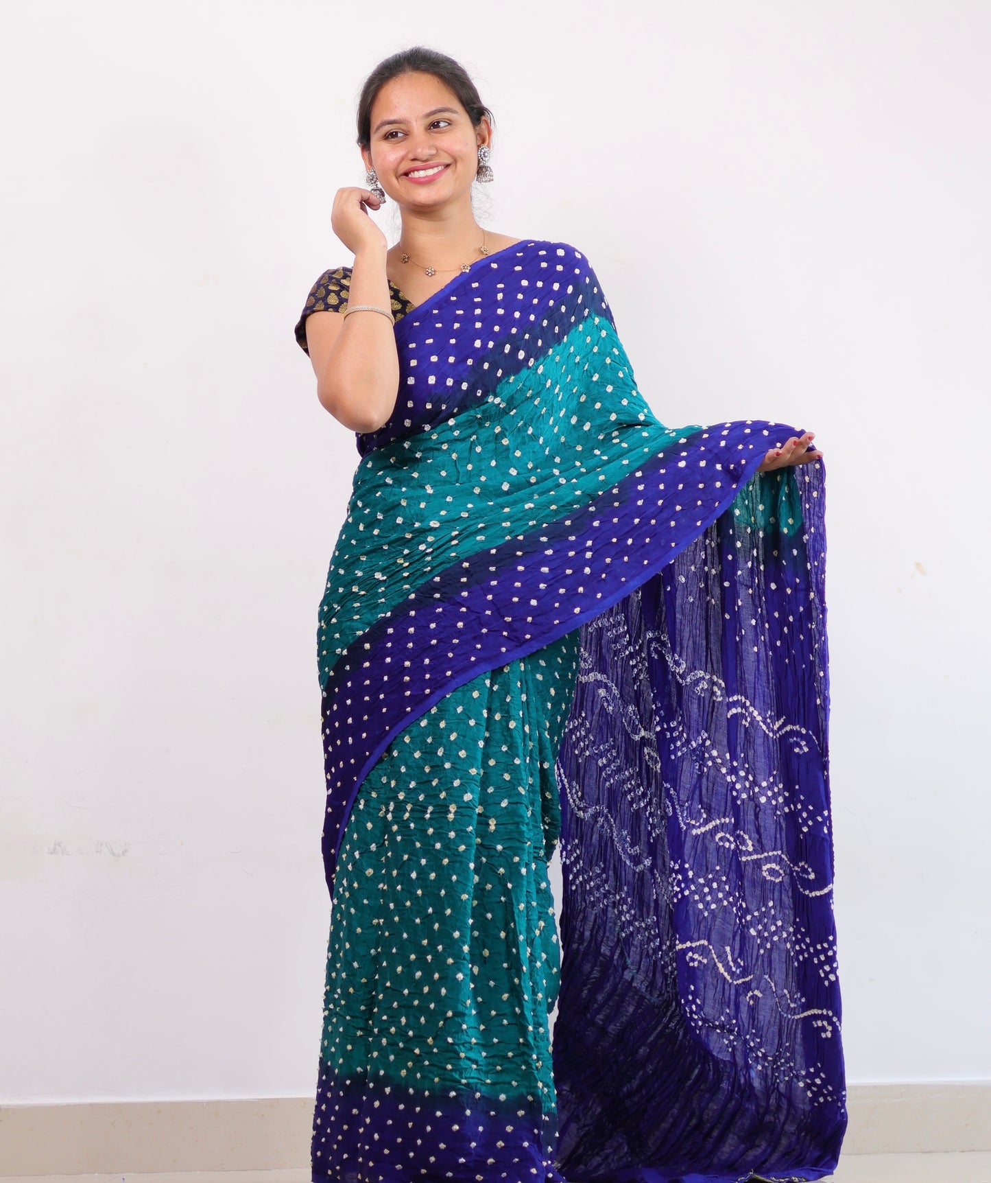 Bandhej Modal Silk Saree