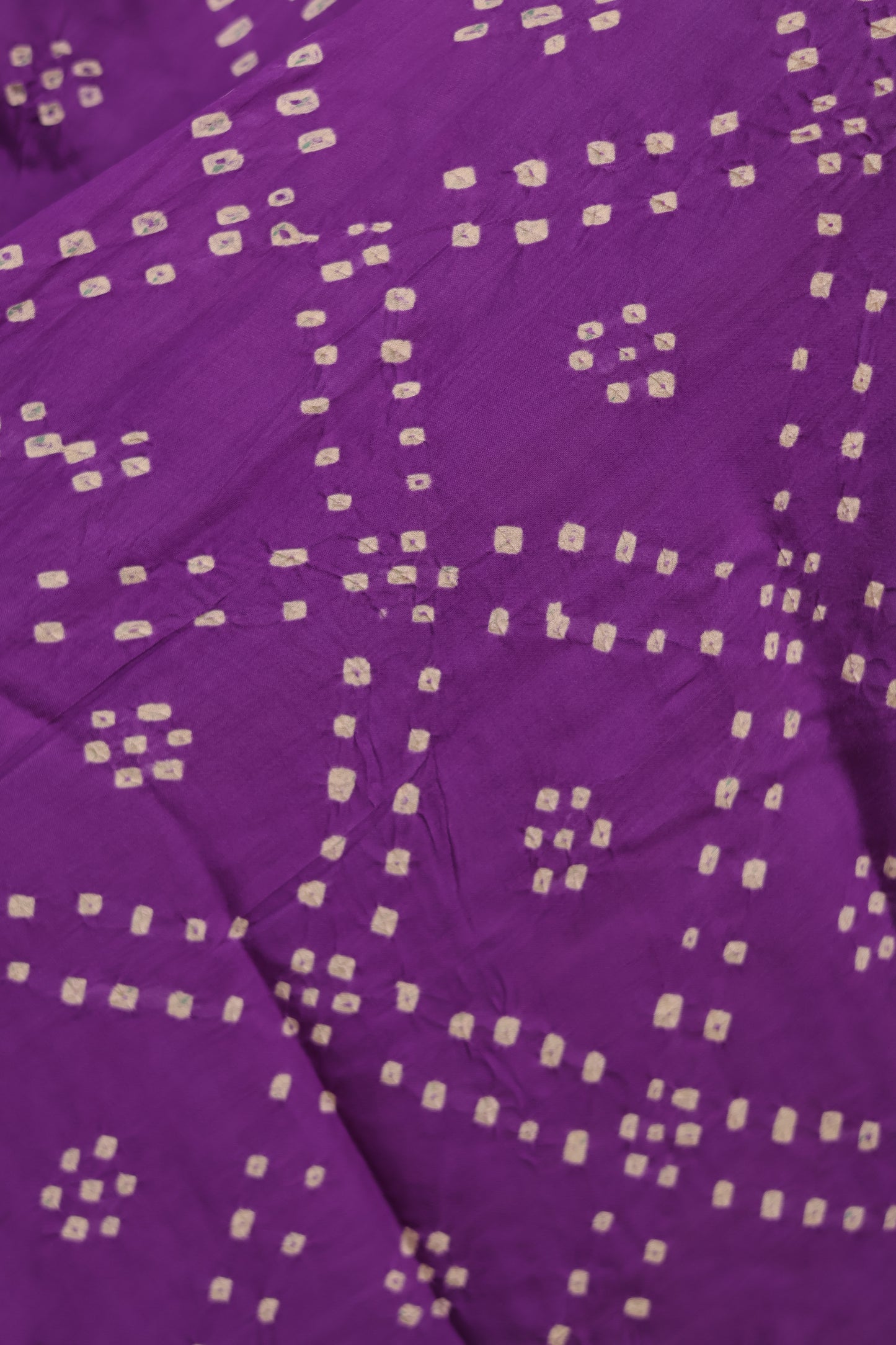 Violet Hand Knotted Bandhej Arakh Modal Silk Saree with Lagdi Pallu | Looms & Tassels
