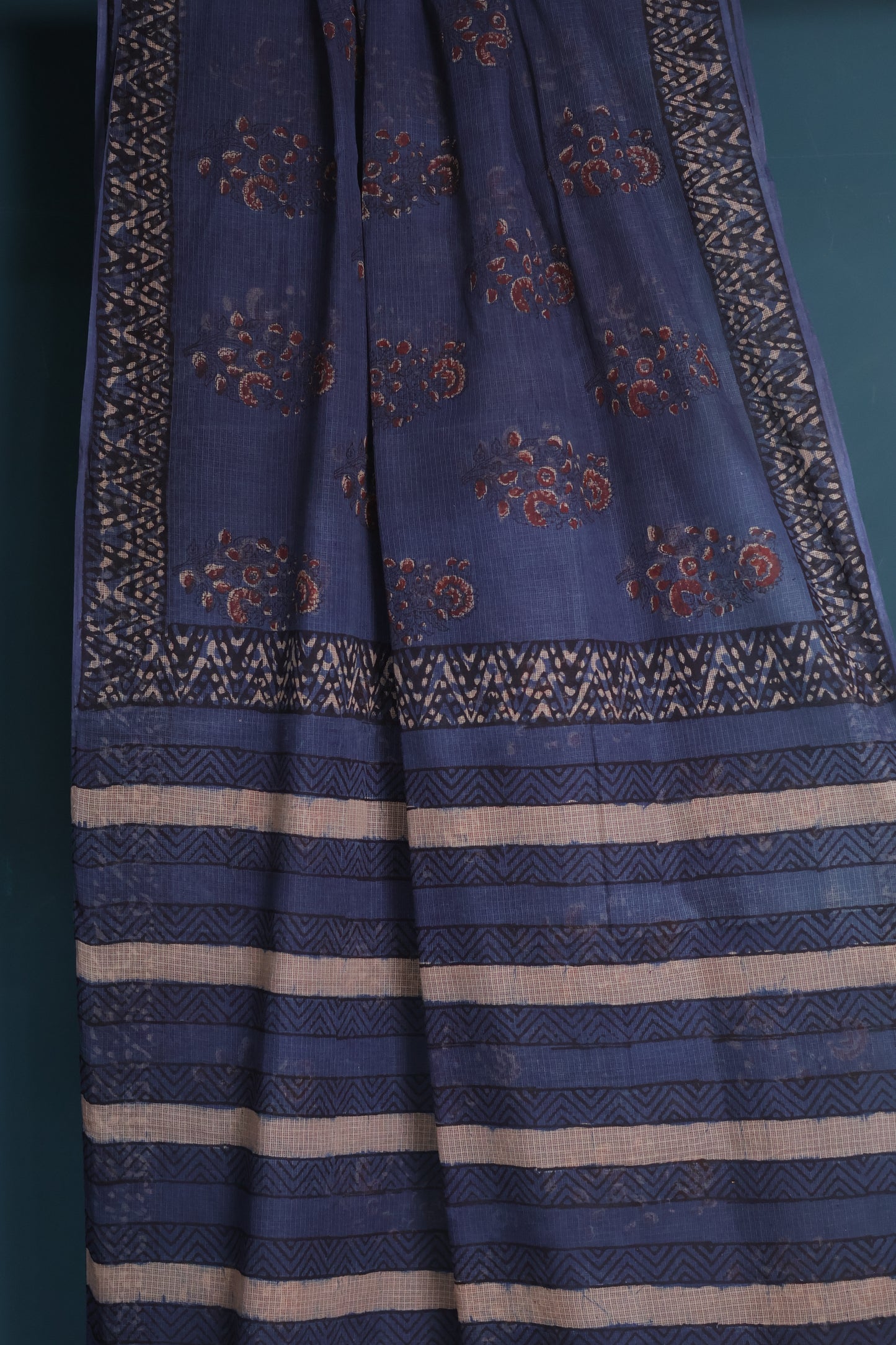 Hand block printed Kota Doriya Saree