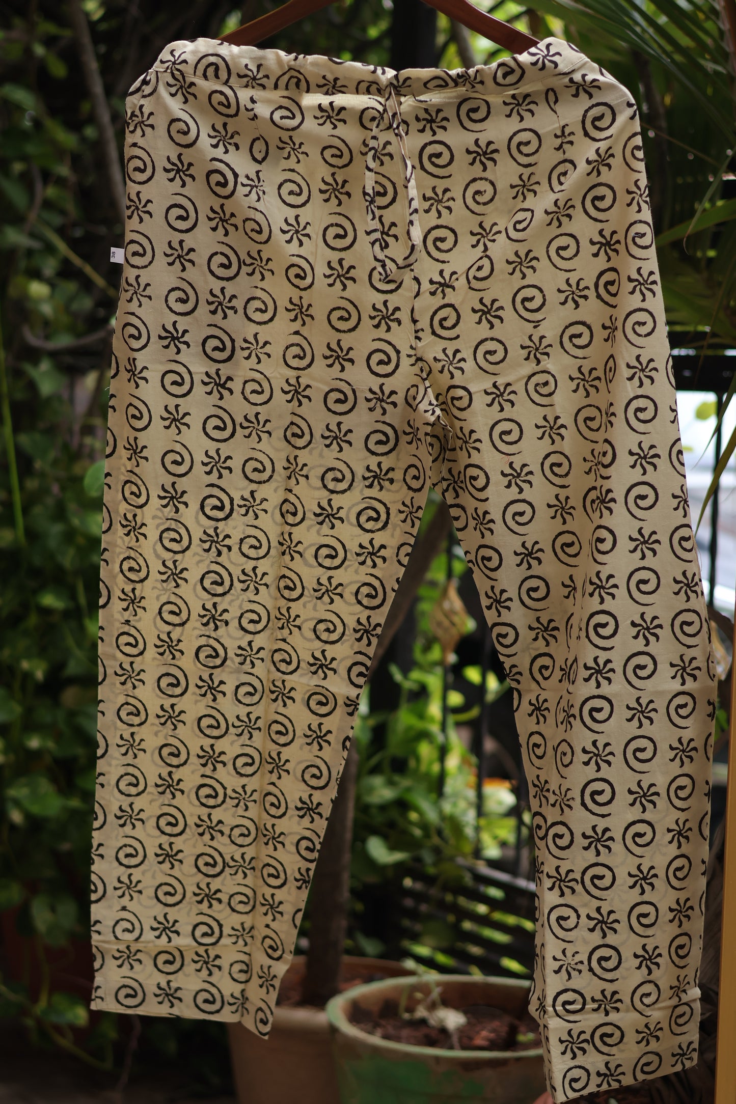 Cream Handblock printed Pure Mul Cotton with Kota Doria Duppata 3 piece suit (stitched)