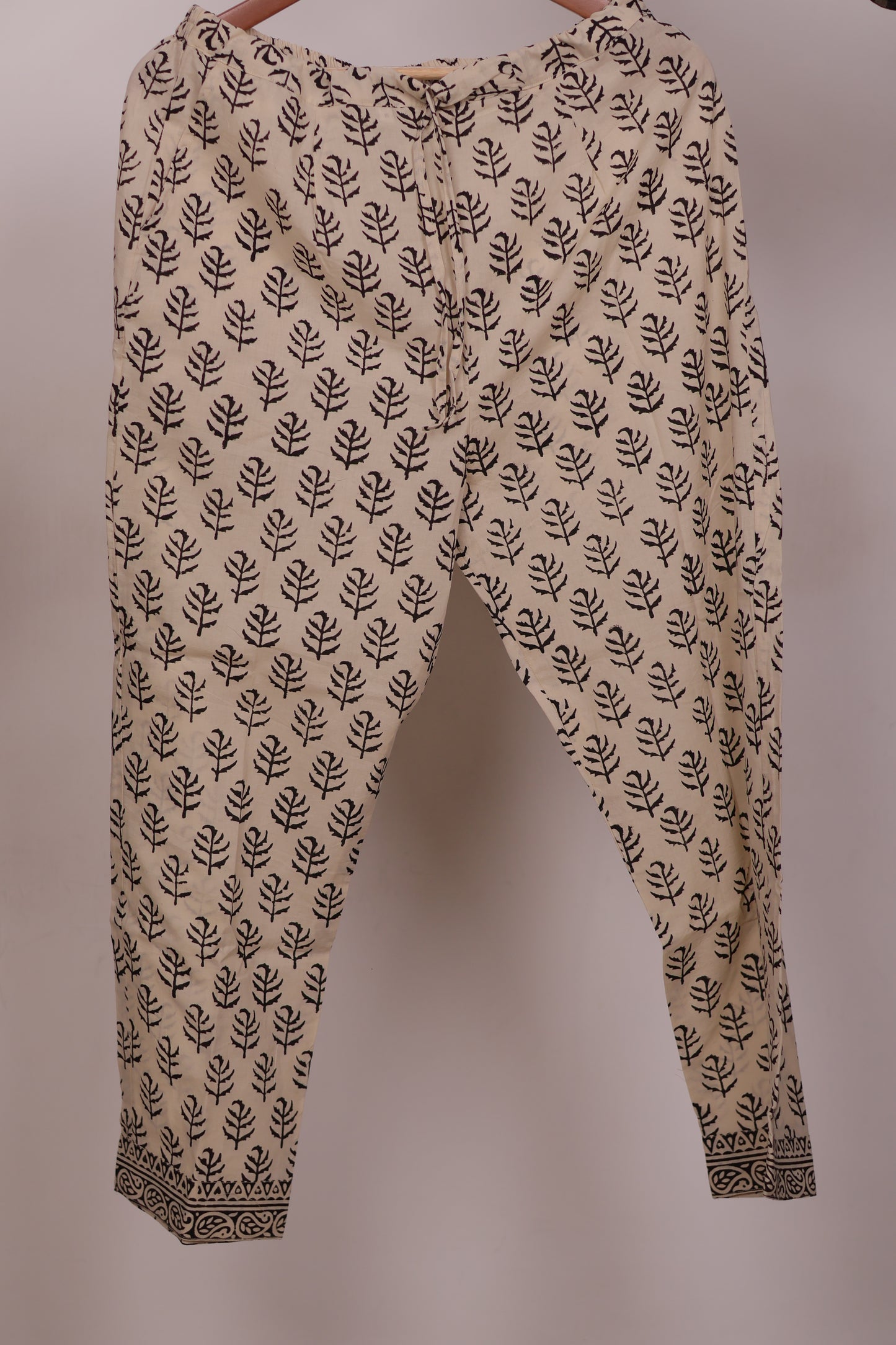 Yellow Handblock printed Pure Mul Cotton with Chiffon Duppata 3 piece suit (stitched)