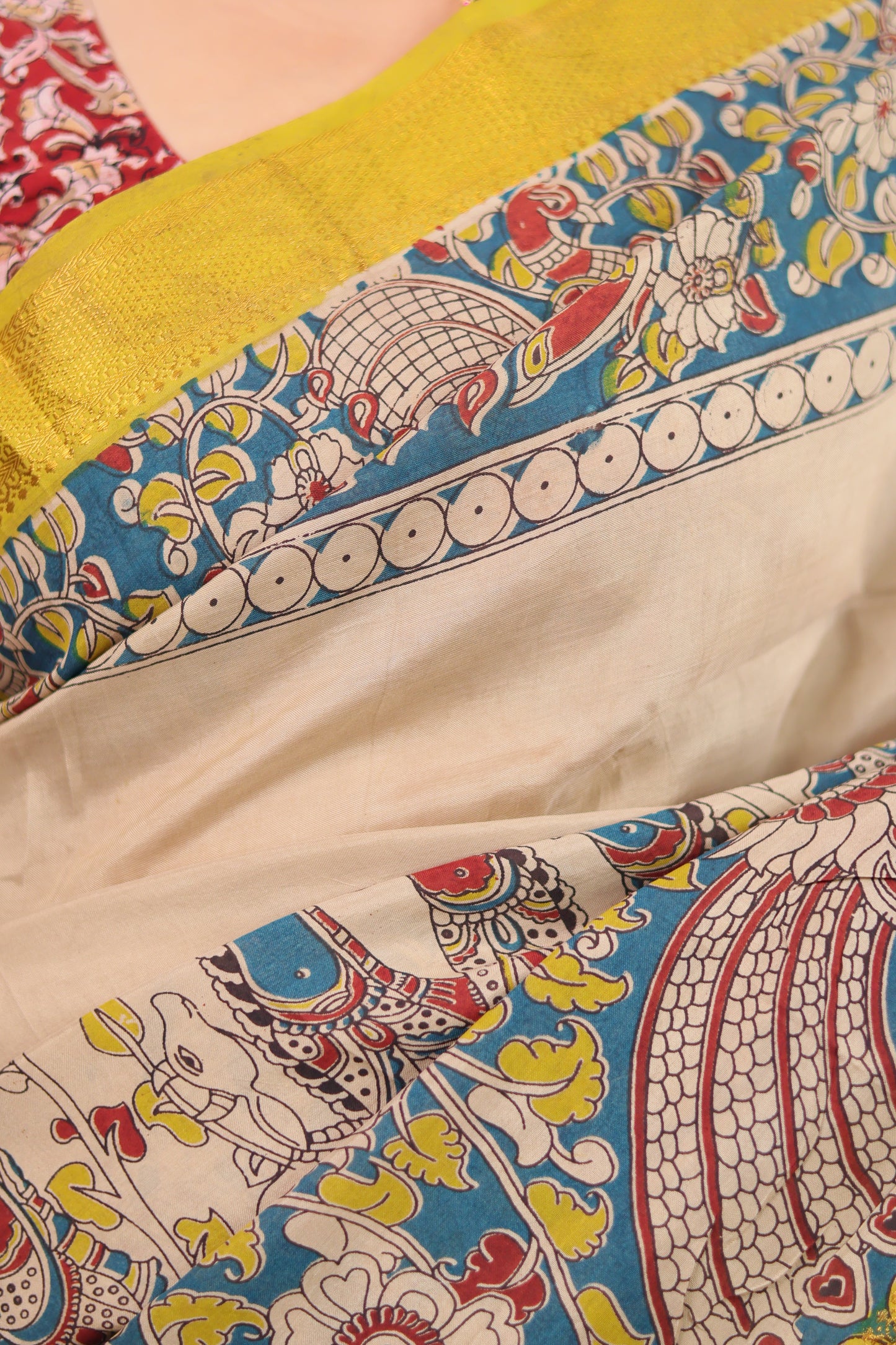 Nizam Border Kalamkari Silk Saree