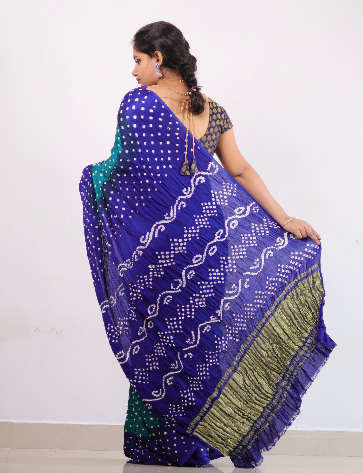 Bandhej Modal Silk Saree