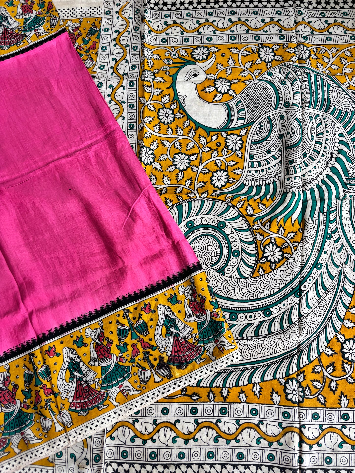 Kalamkari dyeing premium chennur silk saree