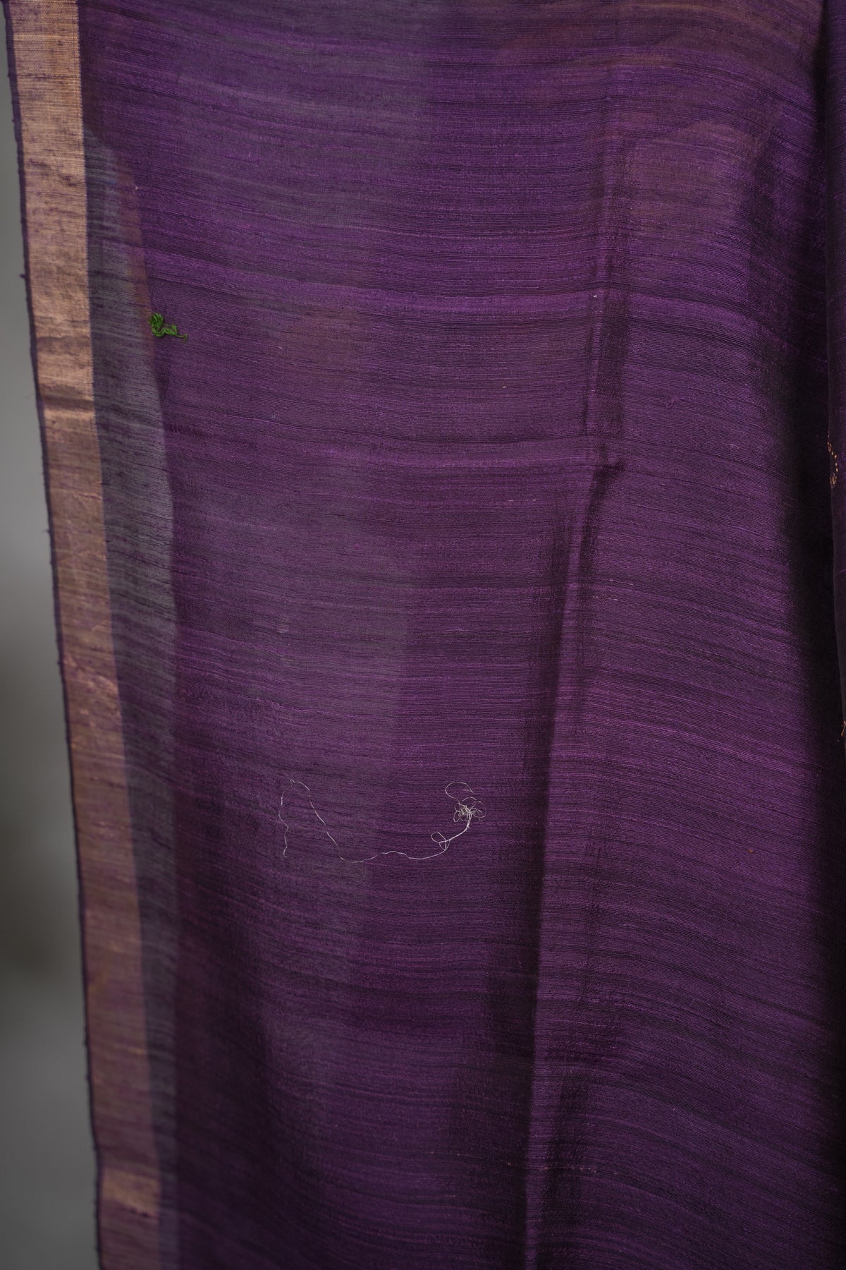 Purple Handloom Jamdhani Pure Matka Silk Saree with Muslin Silk Pallu