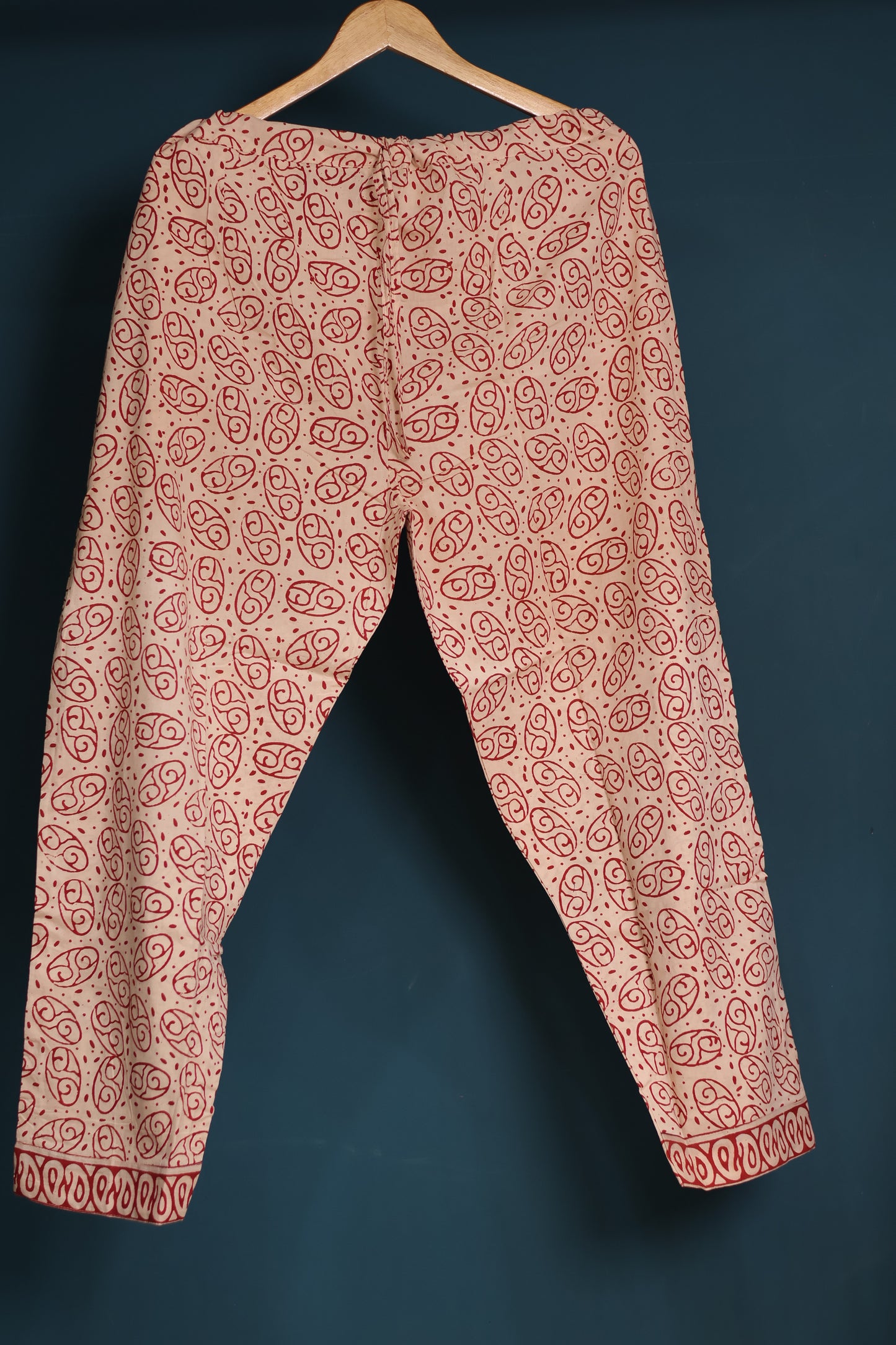 Black Handblock printed kota 3 piece suit (stitched)