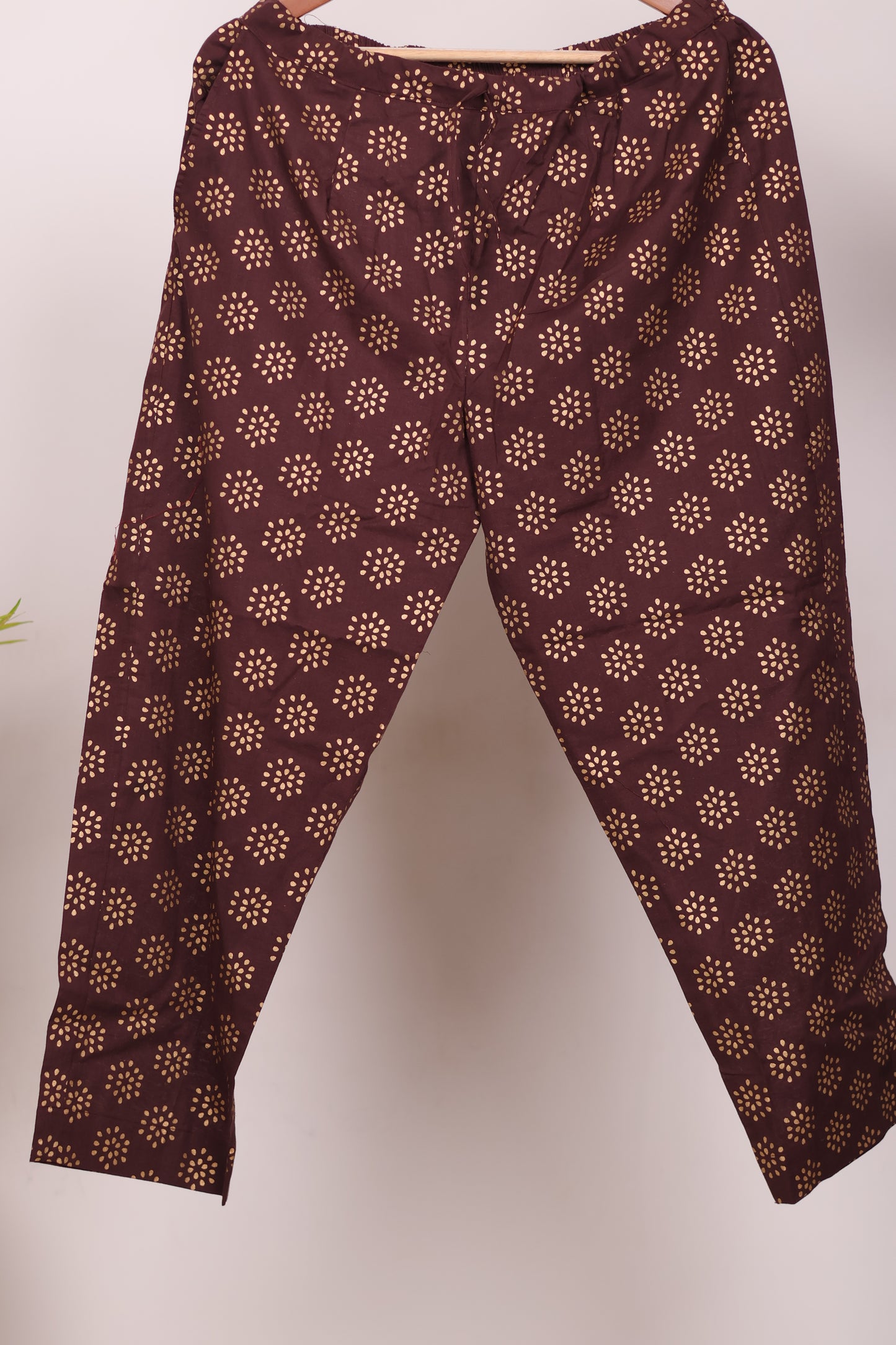 Brown Handblock printed Pure Mul Cotton with Kota Duppata 3 piece suit (stitched)