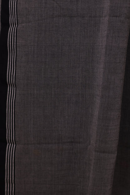 Grey Pure Handwoven Jamdhani Malai Cotton Saree