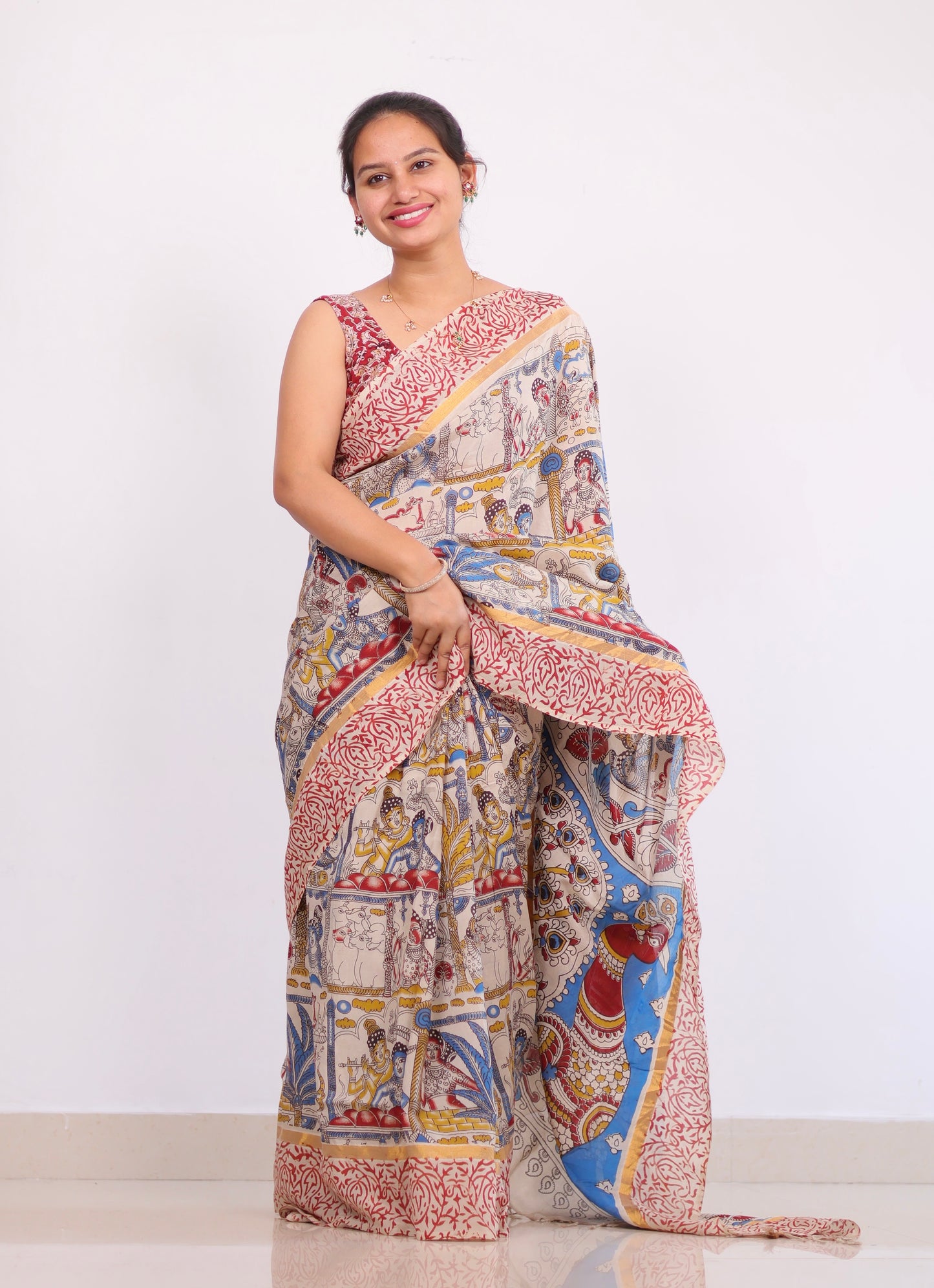 Chennur silk kalamkari Saree