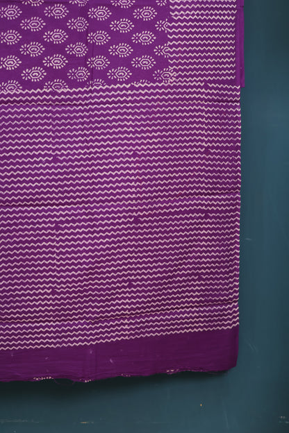 Bagru Handblock printed MulMul cotton saree