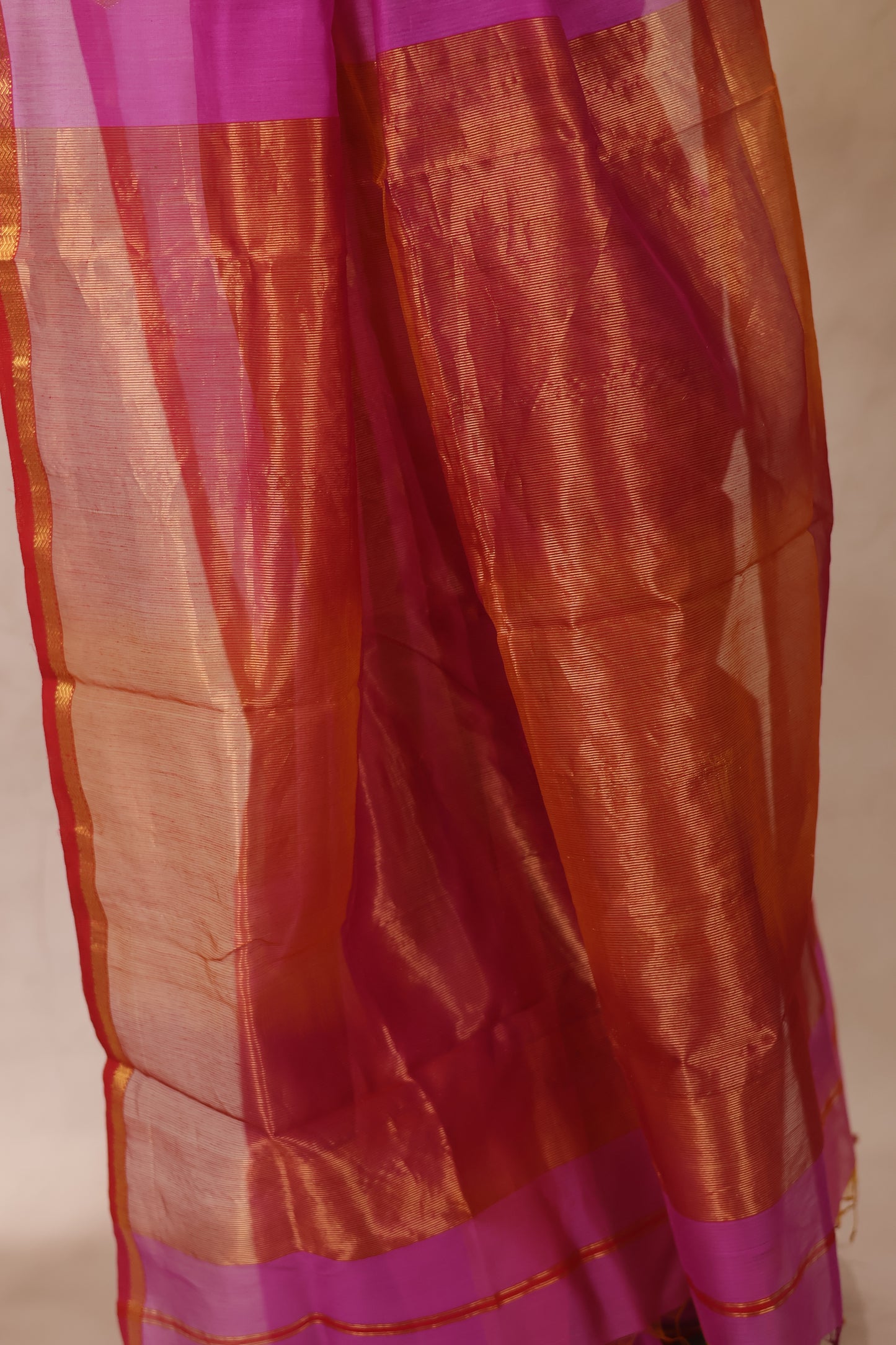 Lavender Handloom Maheswari Silk Cotton Sarees | Looms & Tassels