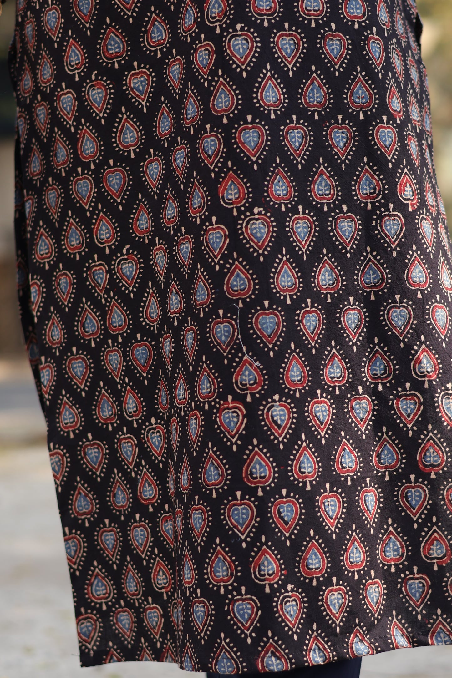 Black Ajrakh Hand Block Printed Kurti