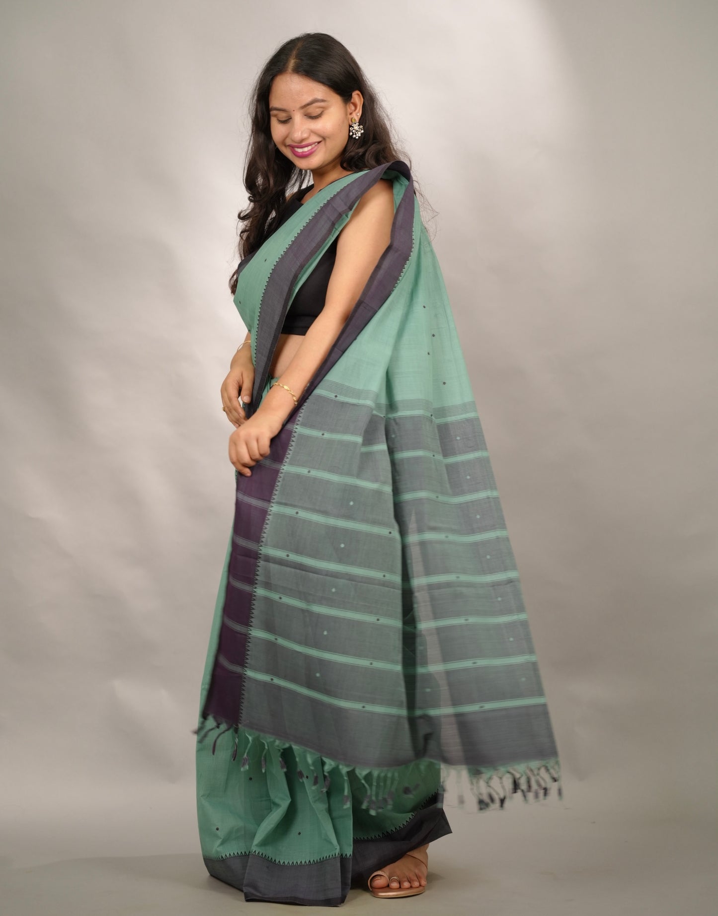 Handloom Venkatagiri Cotton Saree Without Blouse | Looms & Tassels