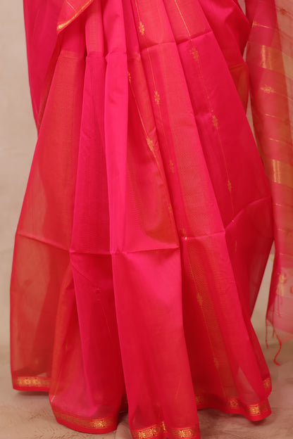Dual Tone Handloom Maheswari Silk Cotton Sarees | Looms & Tassels