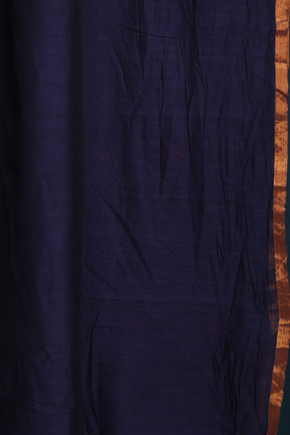 Blue Pure Handwoven Mercerised Cotton Saree with Mina Jari Butta Weaving