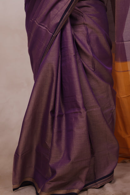 Lavender Narayanpet Cotton Saree | Looms & Tassels