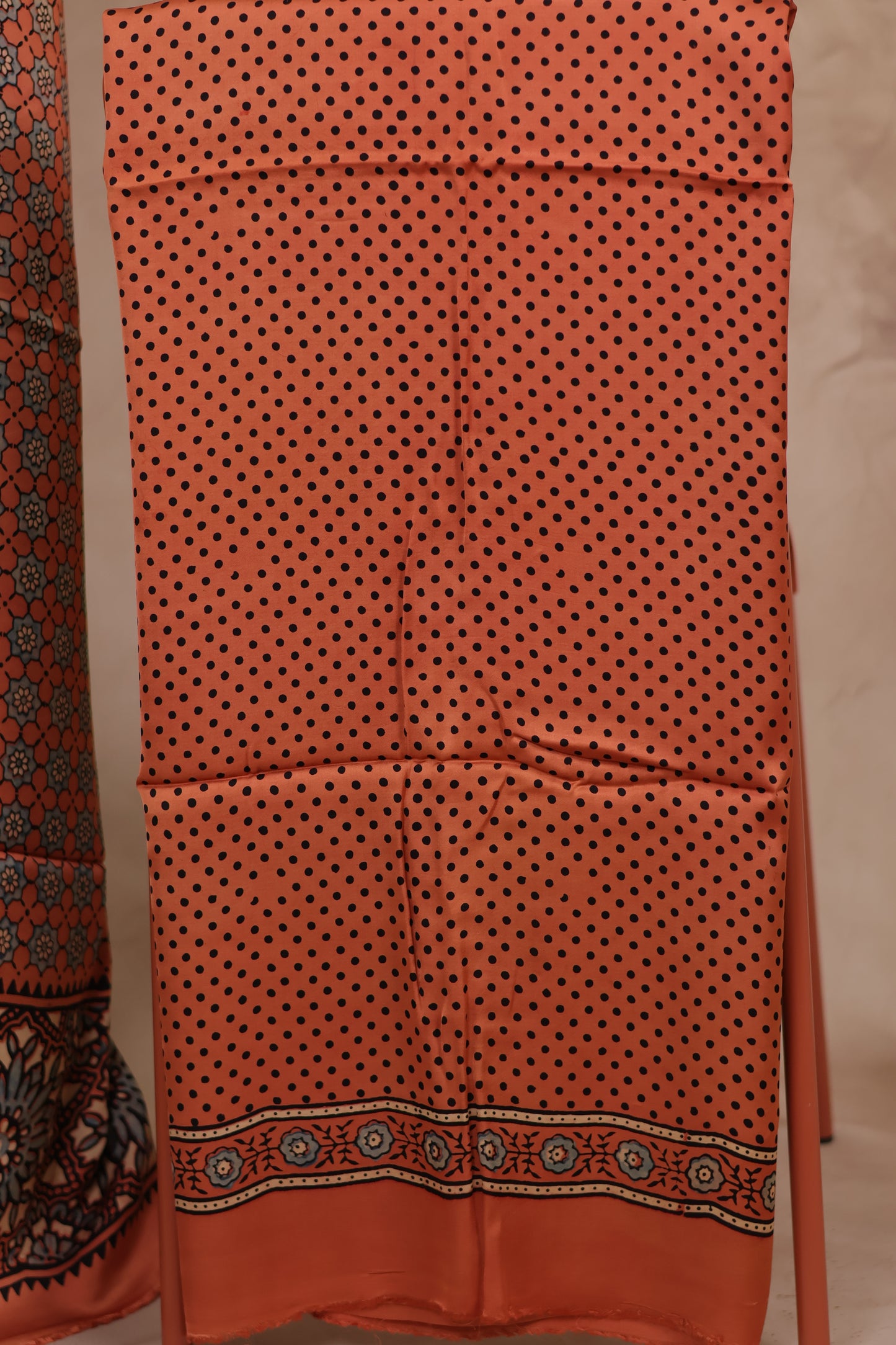 Brown Ajrakh Hand Block Printed Natural Dyed Modal Silk 2 Piece Suit Set | Looms & Tassels