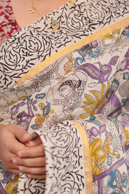 Chennur silk kalamkari Saree