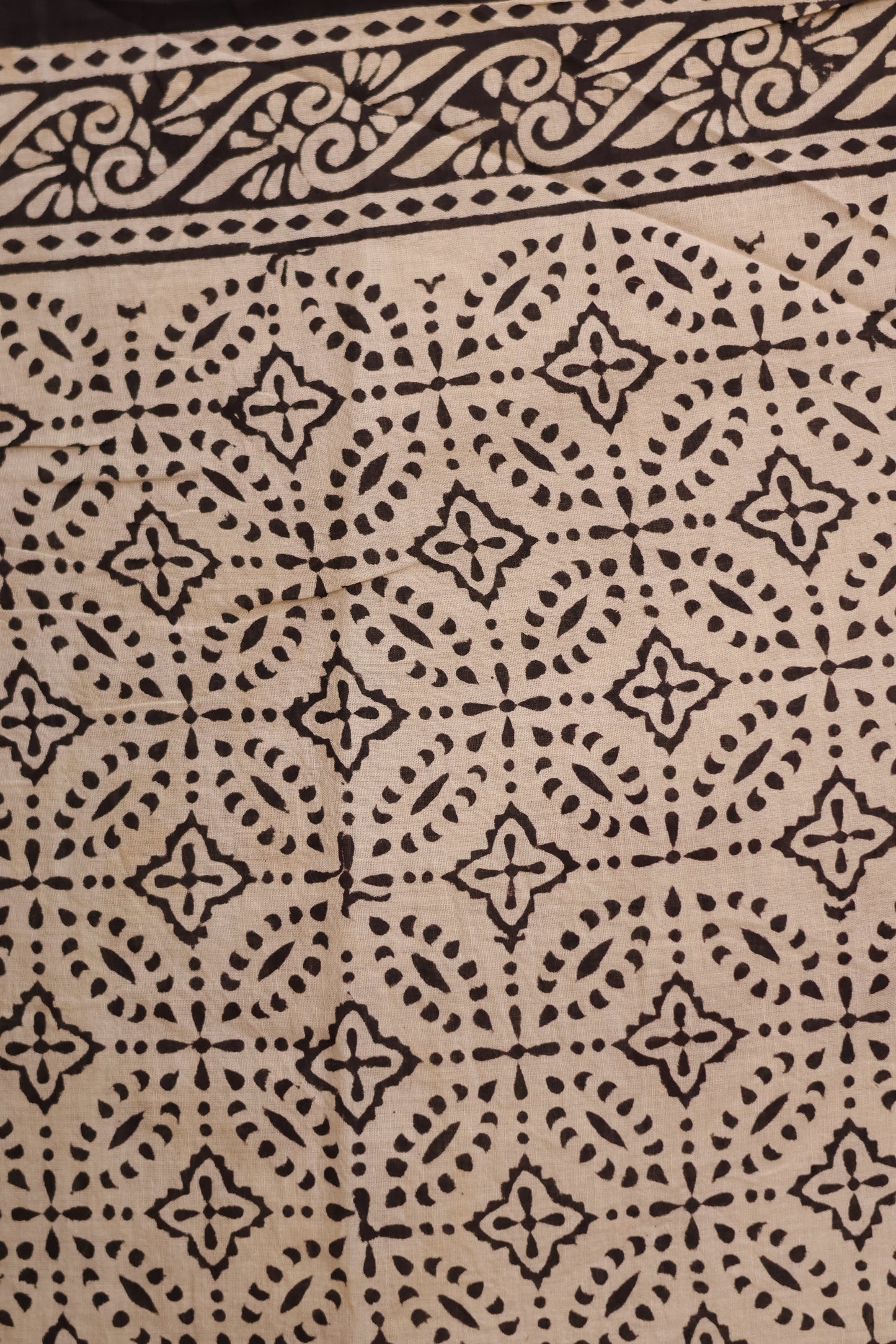 Bagru Handblock printed MulMul cotton saree