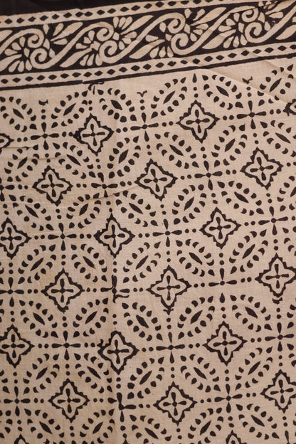 Bagru Handblock printed MulMul cotton saree