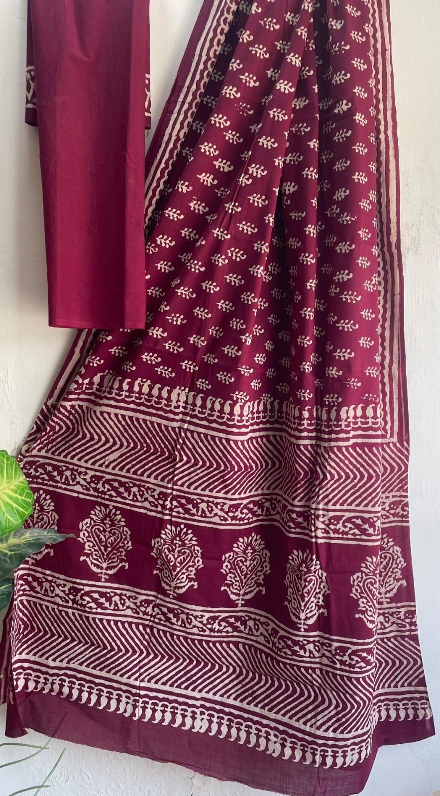 Bagru Handblock printed MulMul cotton saree