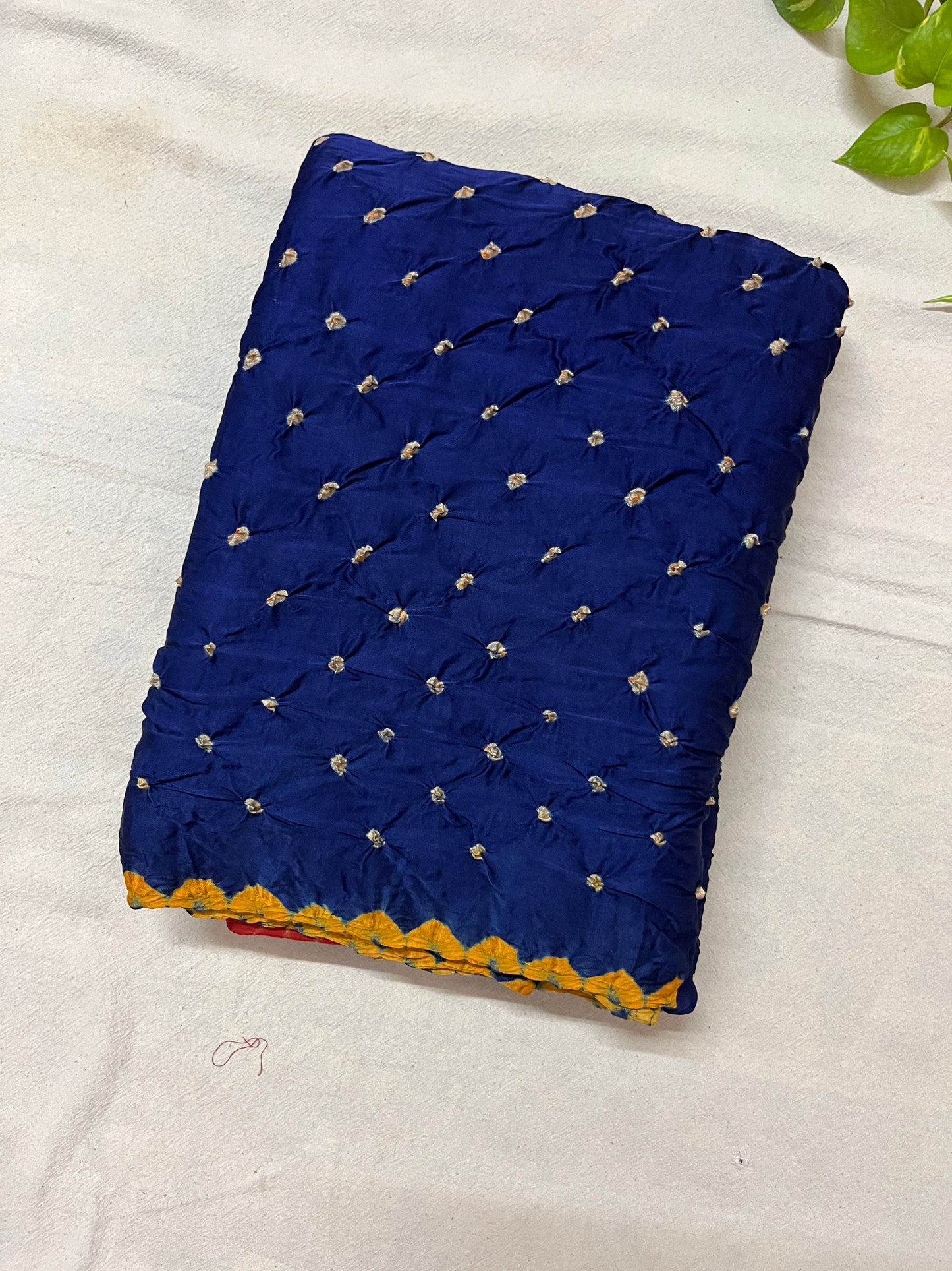 Blue Ajrakh Bandhej Modal Silk Saree