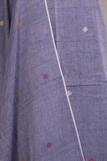 Pastel Handwoven Jamdhani weaving pure Malai cotton 2 piece suit sets | Looms & Tassels