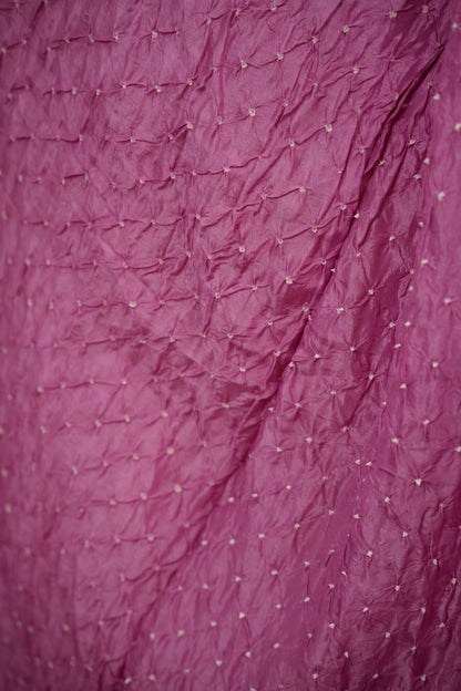 Lilac Handcrafted Bandhani Paithani Dola Silk Saree | Looms & Tassels