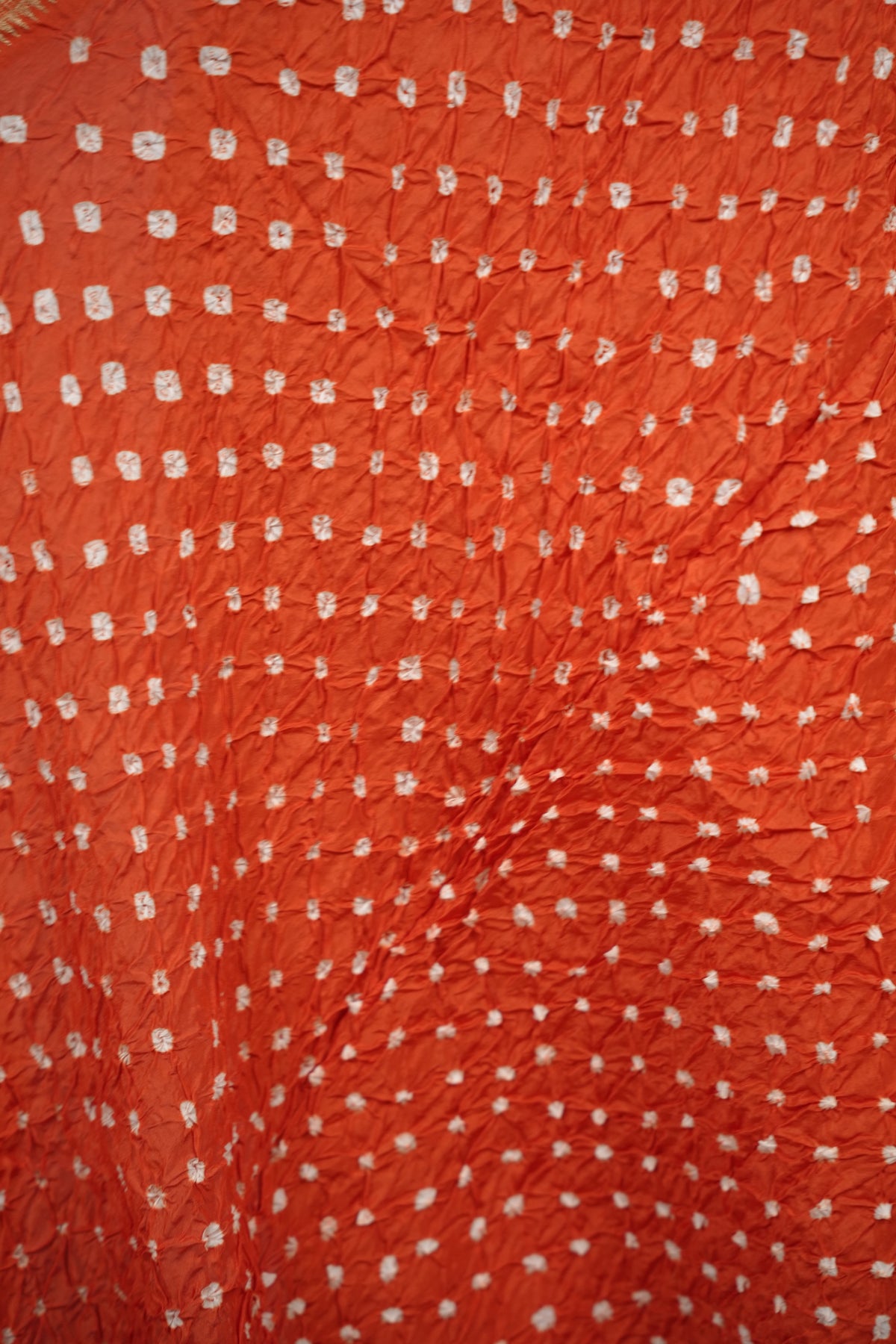Orange Handcrafted Bandhani Paithani Dola Silk Saree | Looms & Tassels