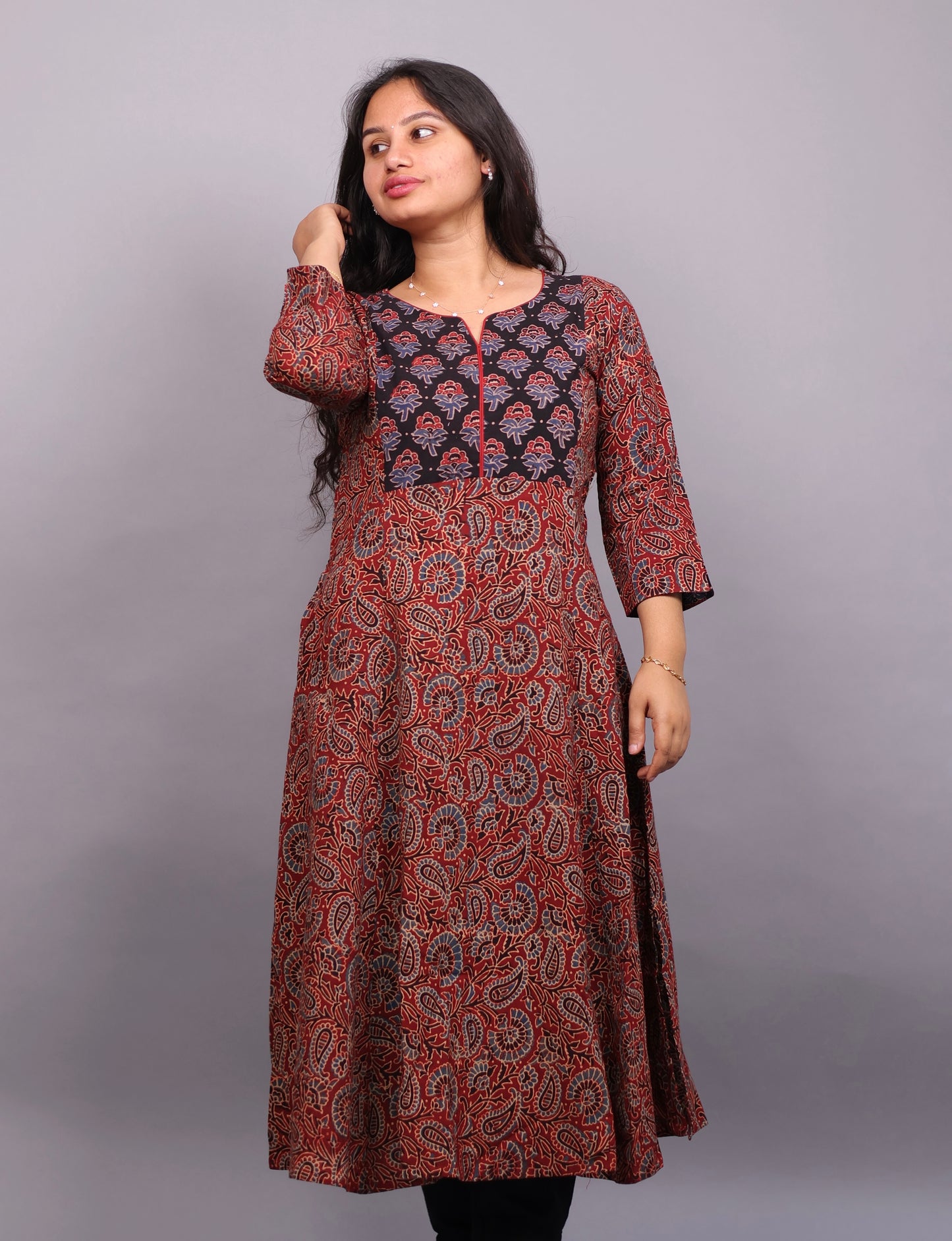 Ajrakh Hand Block printed Aline Kurti