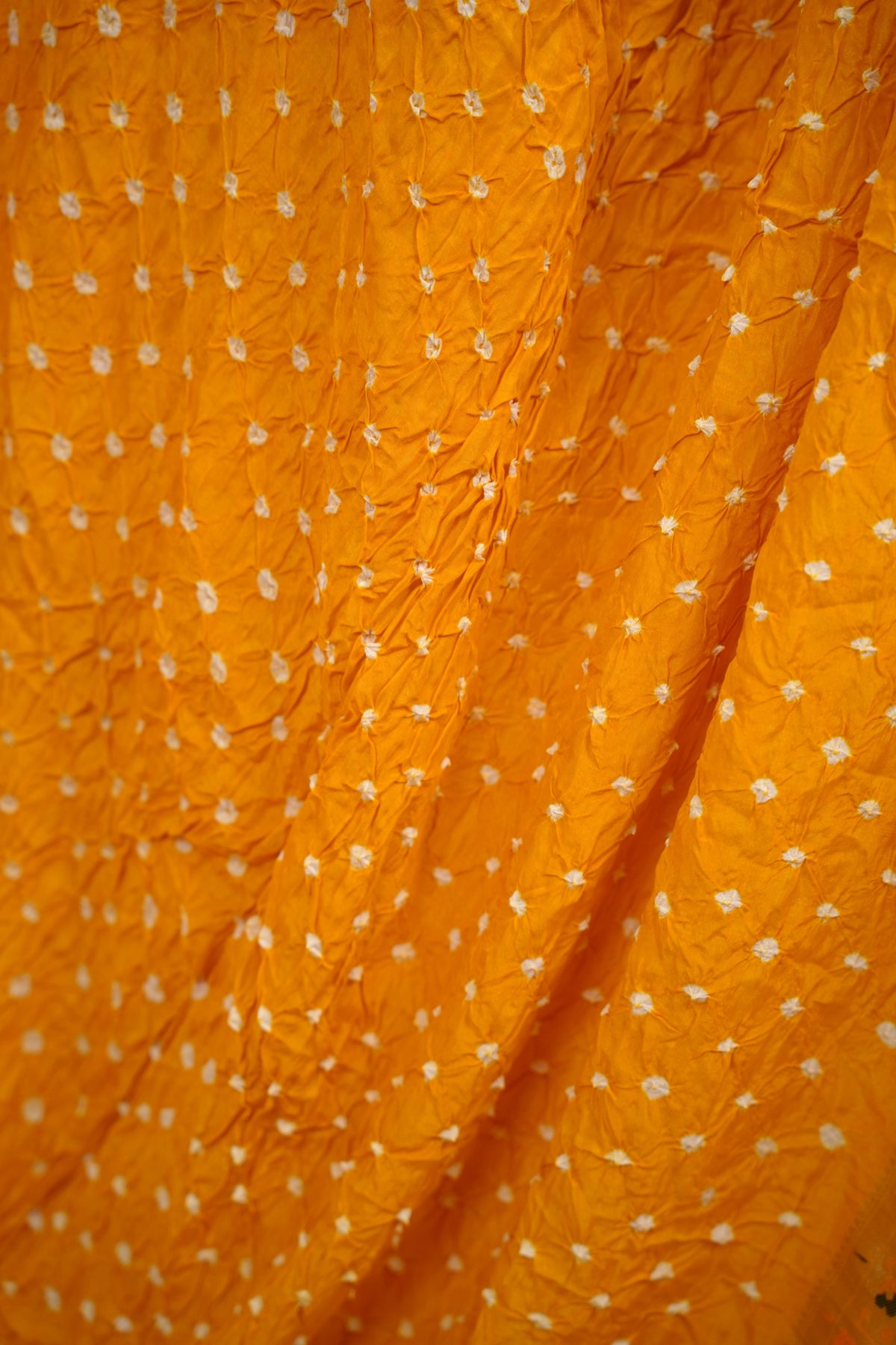Yellow Handcrafted Bandhani Paithani Dola Silk Saree | Looms & Tassels